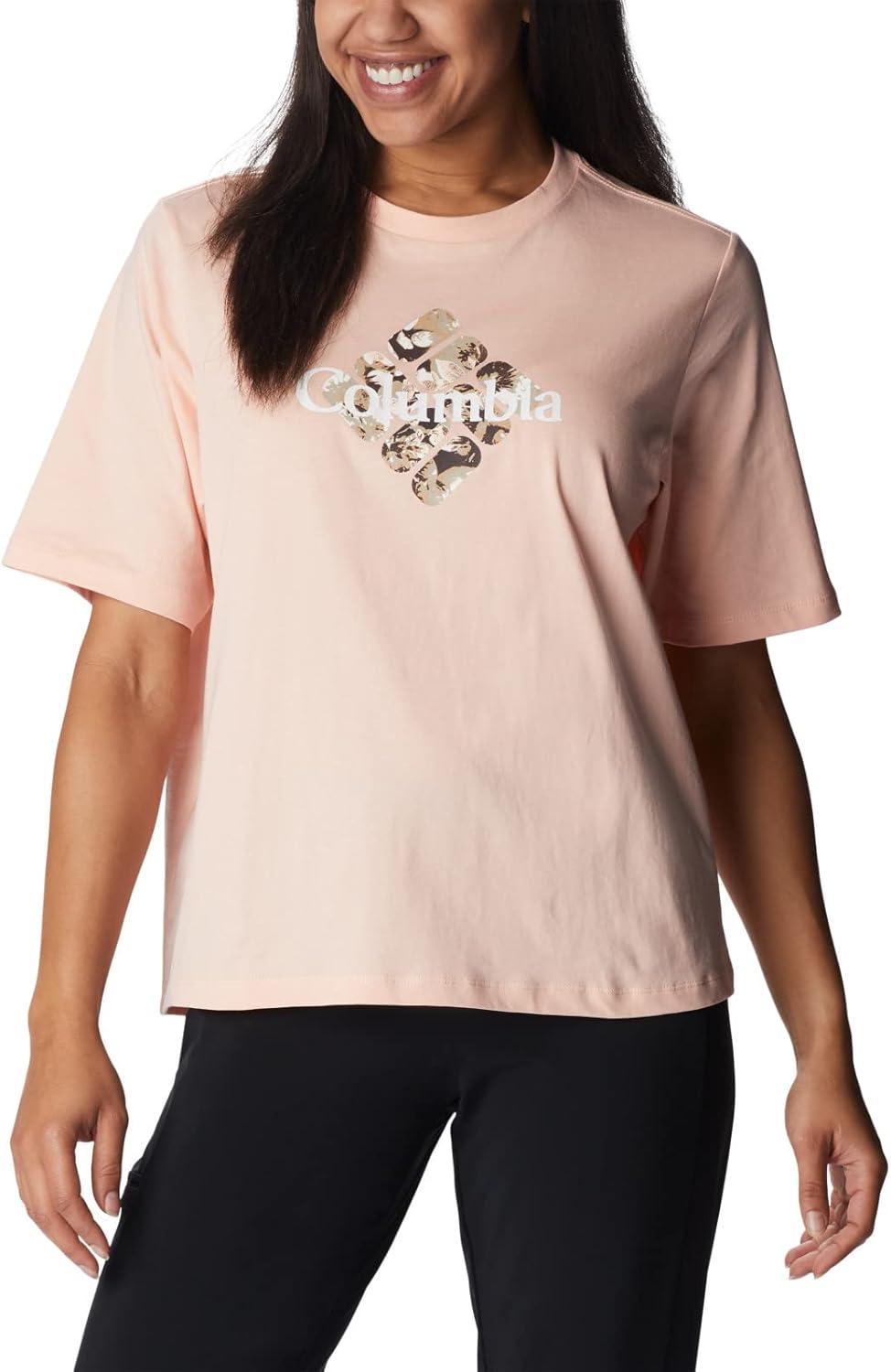 imageColumbia Womens North Cascades Relaxed TeePeach BlossomCentered Gem Solarized