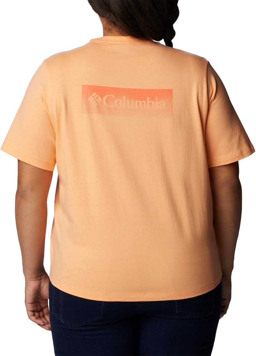 imageColumbia Womens North Cascades Relaxed TeePeachFramed Halftone Logo Graphic