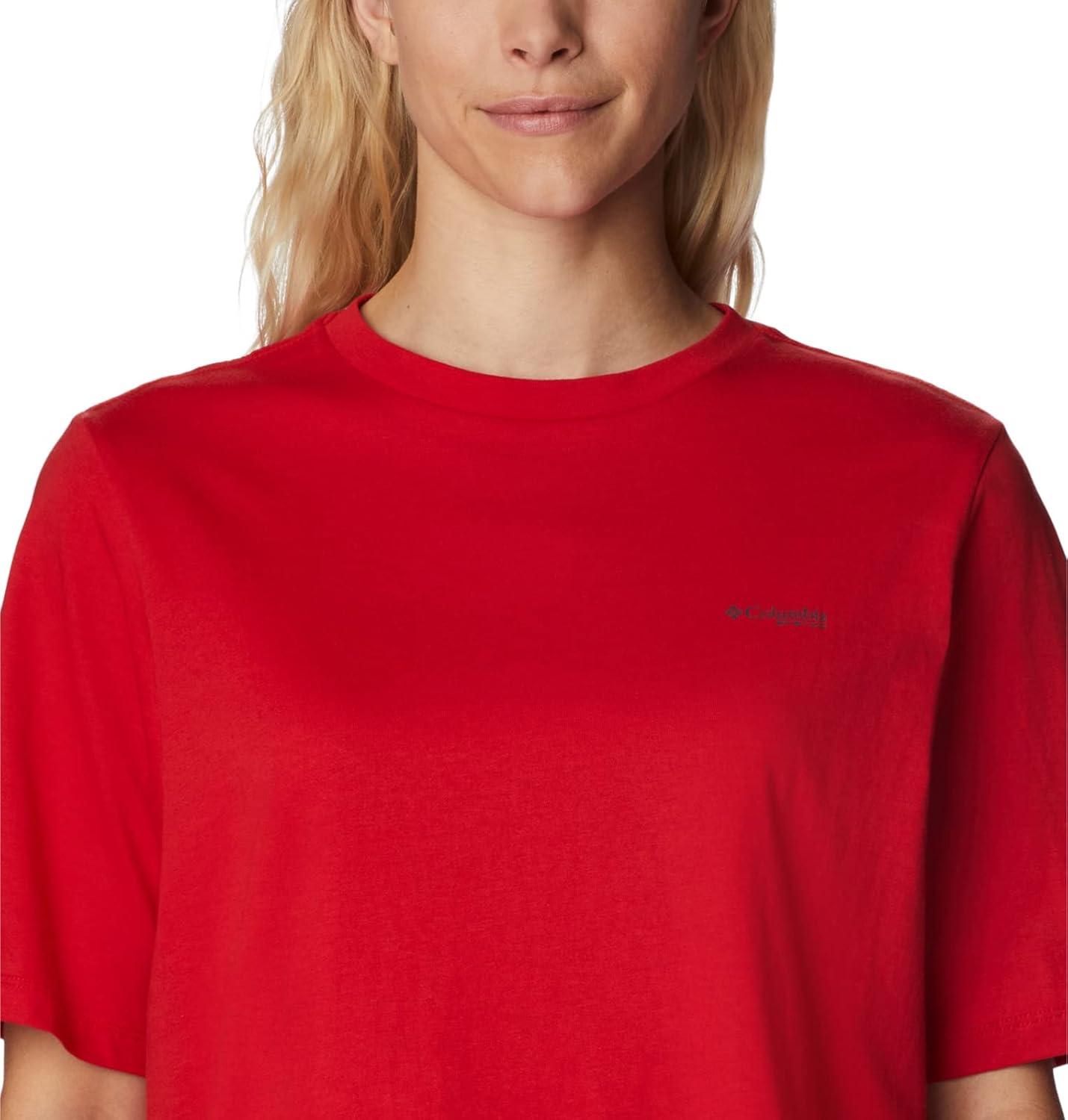 imageColumbia Womens North Cascades Relaxed TeeRed SparkPfg Triangle Fill Ombre