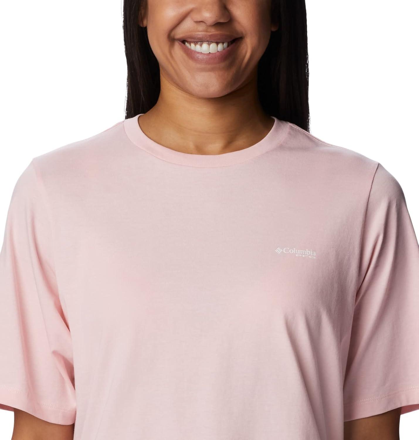 imageColumbia Womens North Cascades Relaxed TeeSatin PinkPfg Triangle Graphic