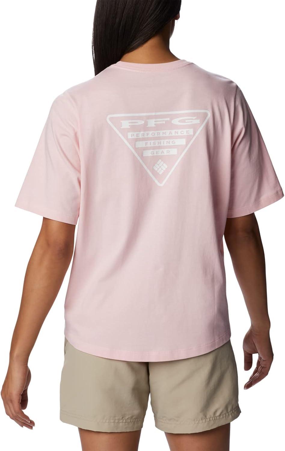 imageColumbia Womens North Cascades Relaxed TeeSatin PinkPfg Triangle Graphic