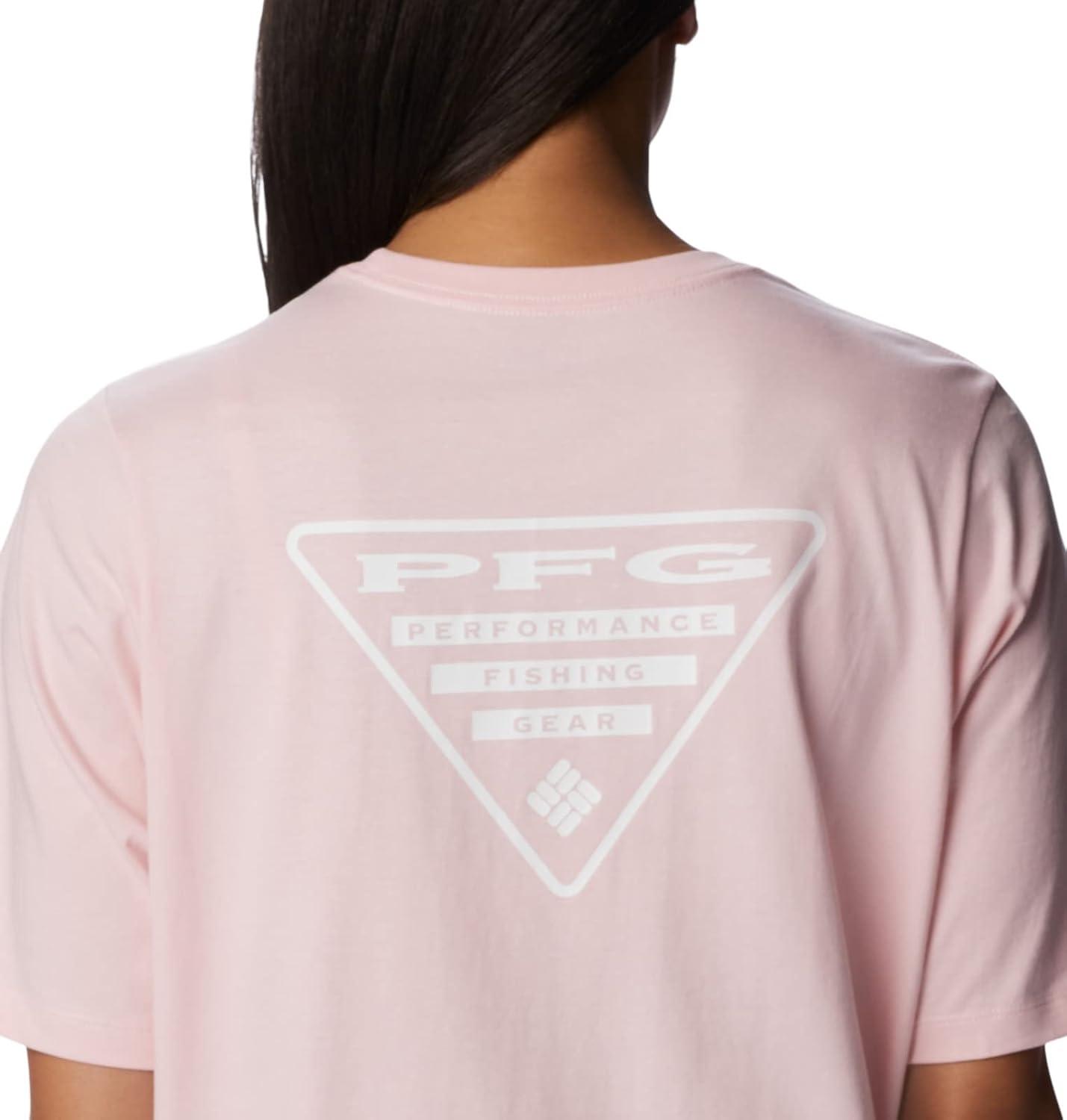 imageColumbia Womens North Cascades Relaxed TeeSatin PinkPfg Triangle Graphic