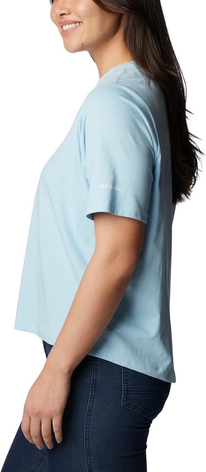 imageColumbia Womens North Cascades Relaxed TeeSpring BlueFramed Halftone Logo Grx
