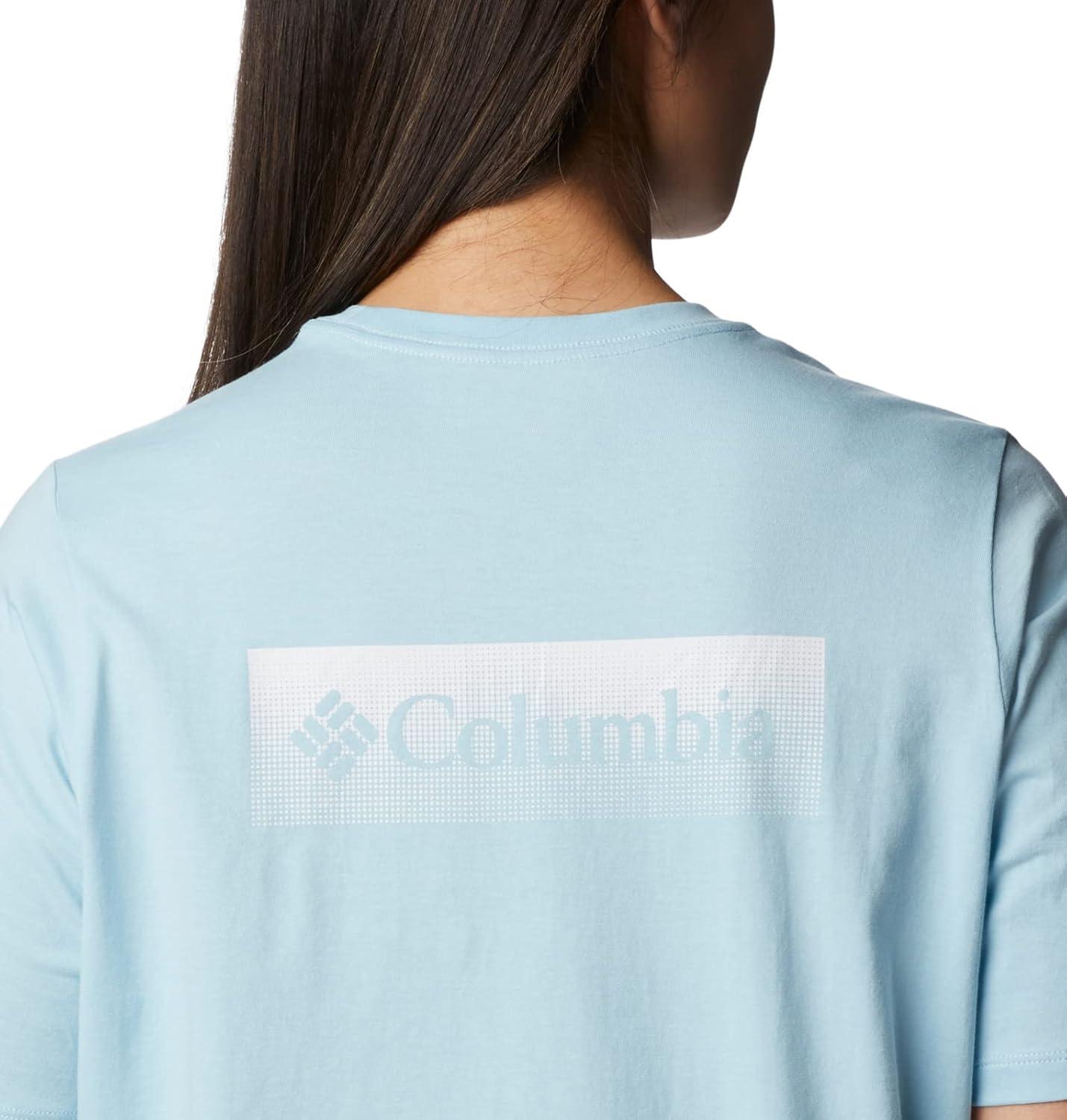 imageColumbia Womens North Cascades Relaxed TeeSpring BlueFramed Halftone Logo Grx