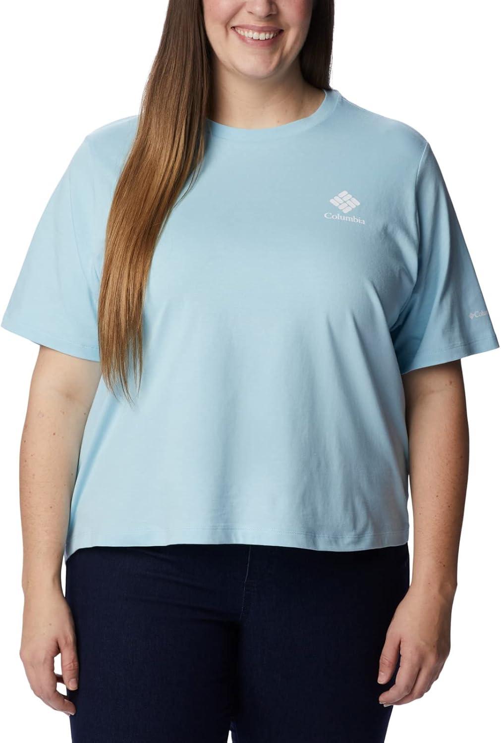 imageColumbia Womens North Cascades Relaxed TeeSpring BlueFramed Halftone Logo Grx