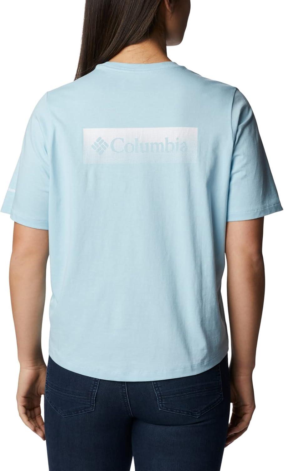 imageColumbia Womens North Cascades Relaxed TeeSpring BlueFramed Halftone Logo Grx