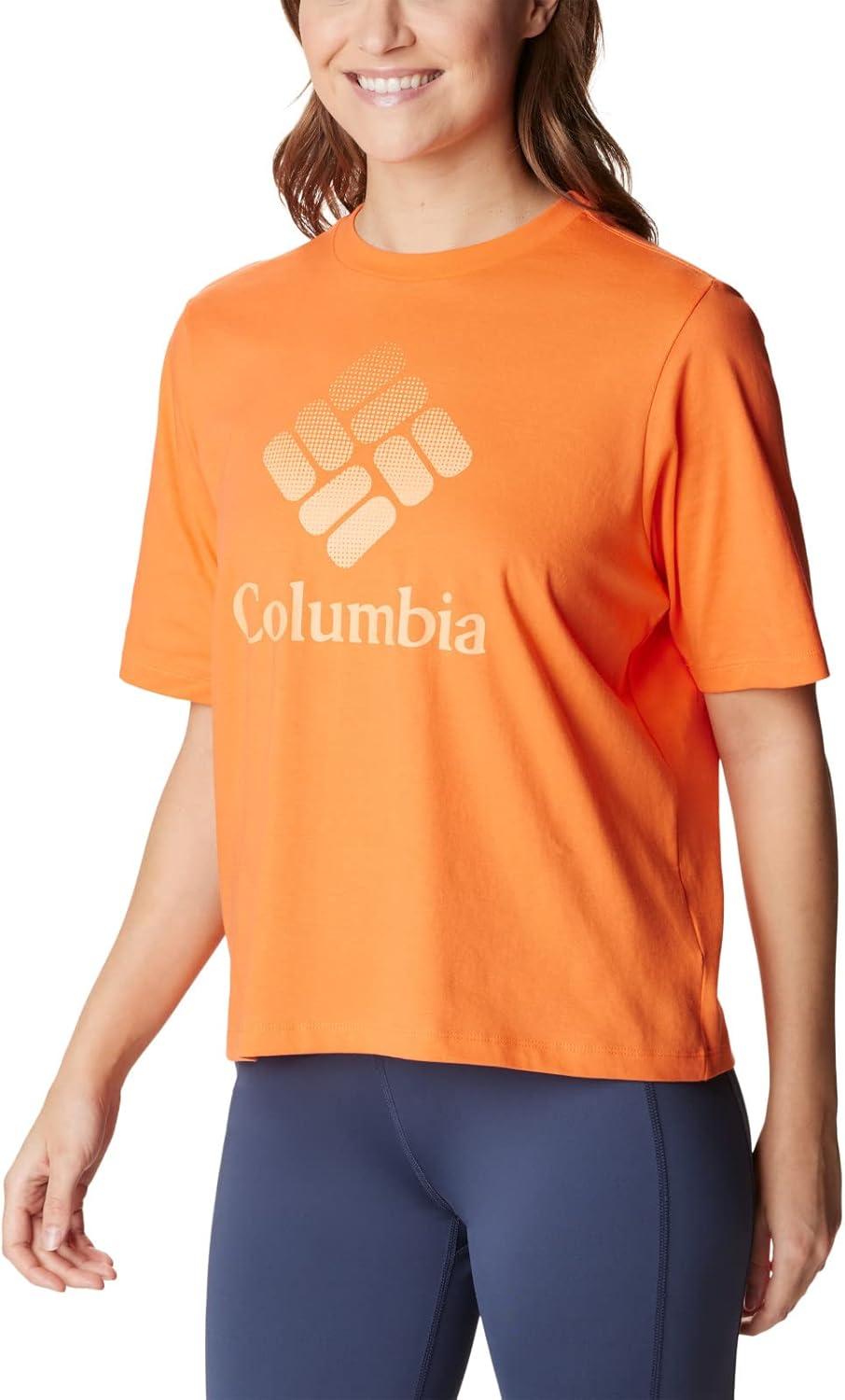 imageColumbia Womens North Cascades Relaxed TeeSunset OrangeCsc Stacked Gradient Grx