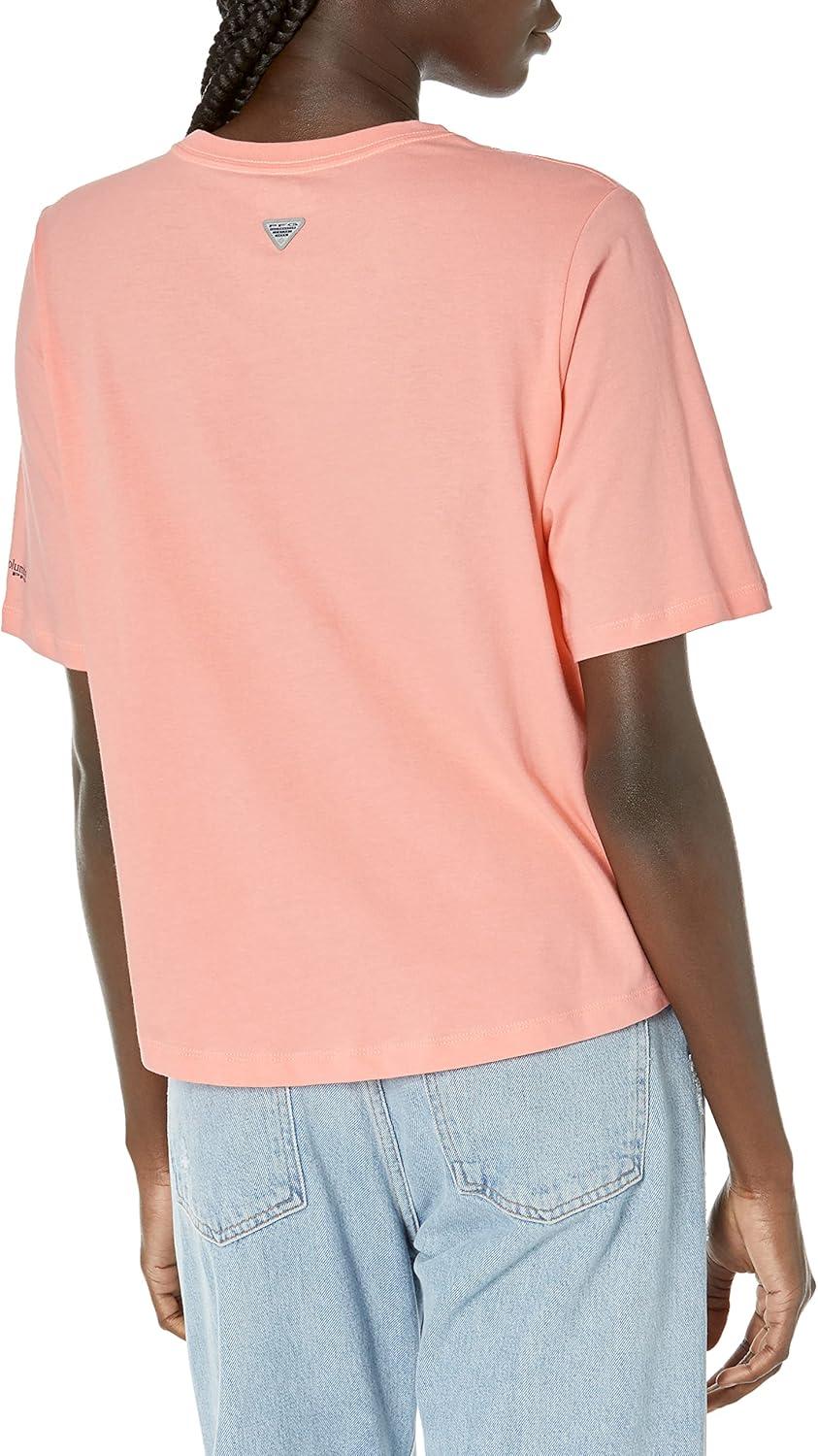 imageColumbia Womens North Cascades Relaxed TeeTiki PinkPfg Stacked Vert Logo