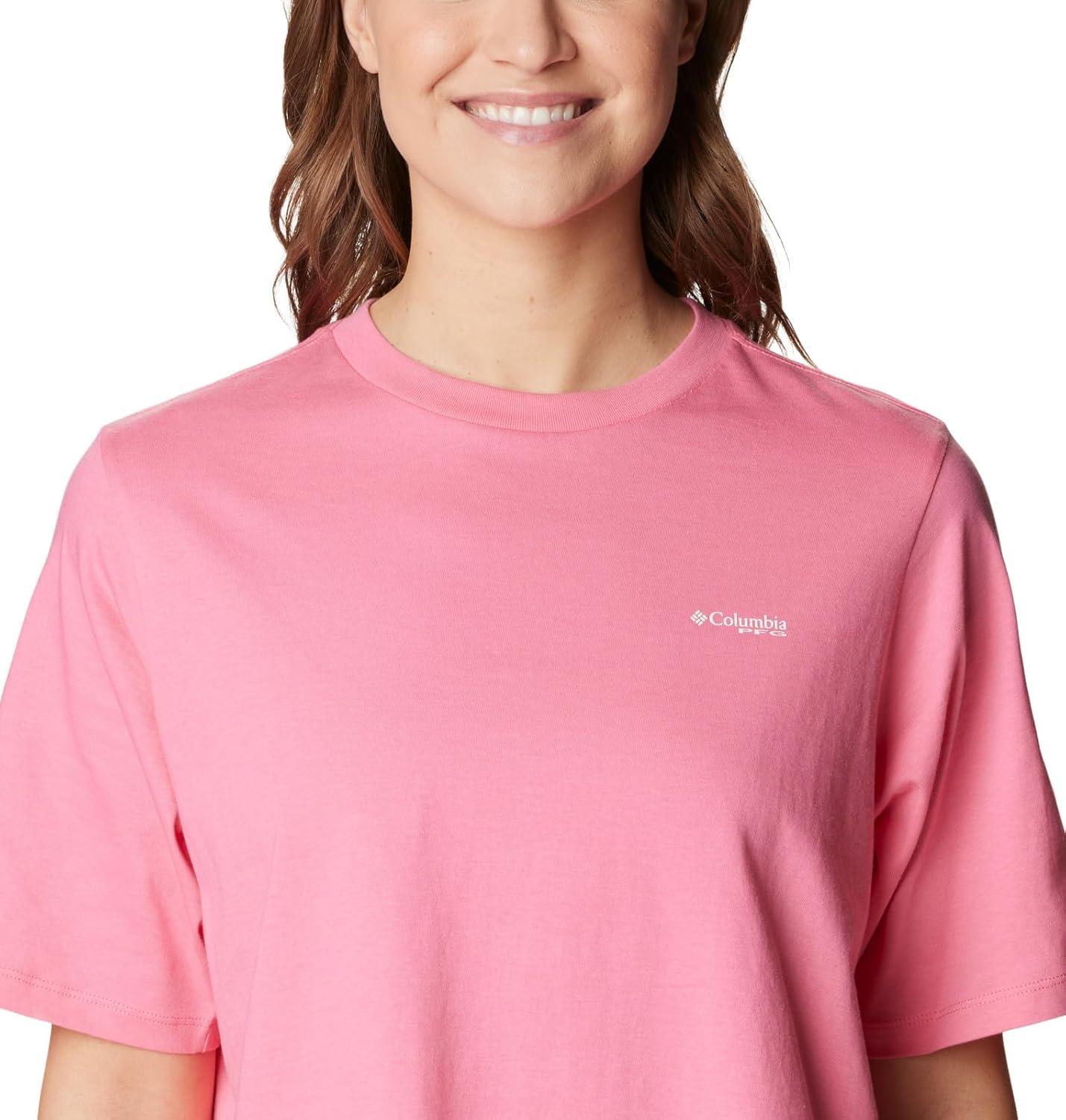 imageColumbia Womens North Cascades Relaxed TeeTropic Pink White Pfg Triangle