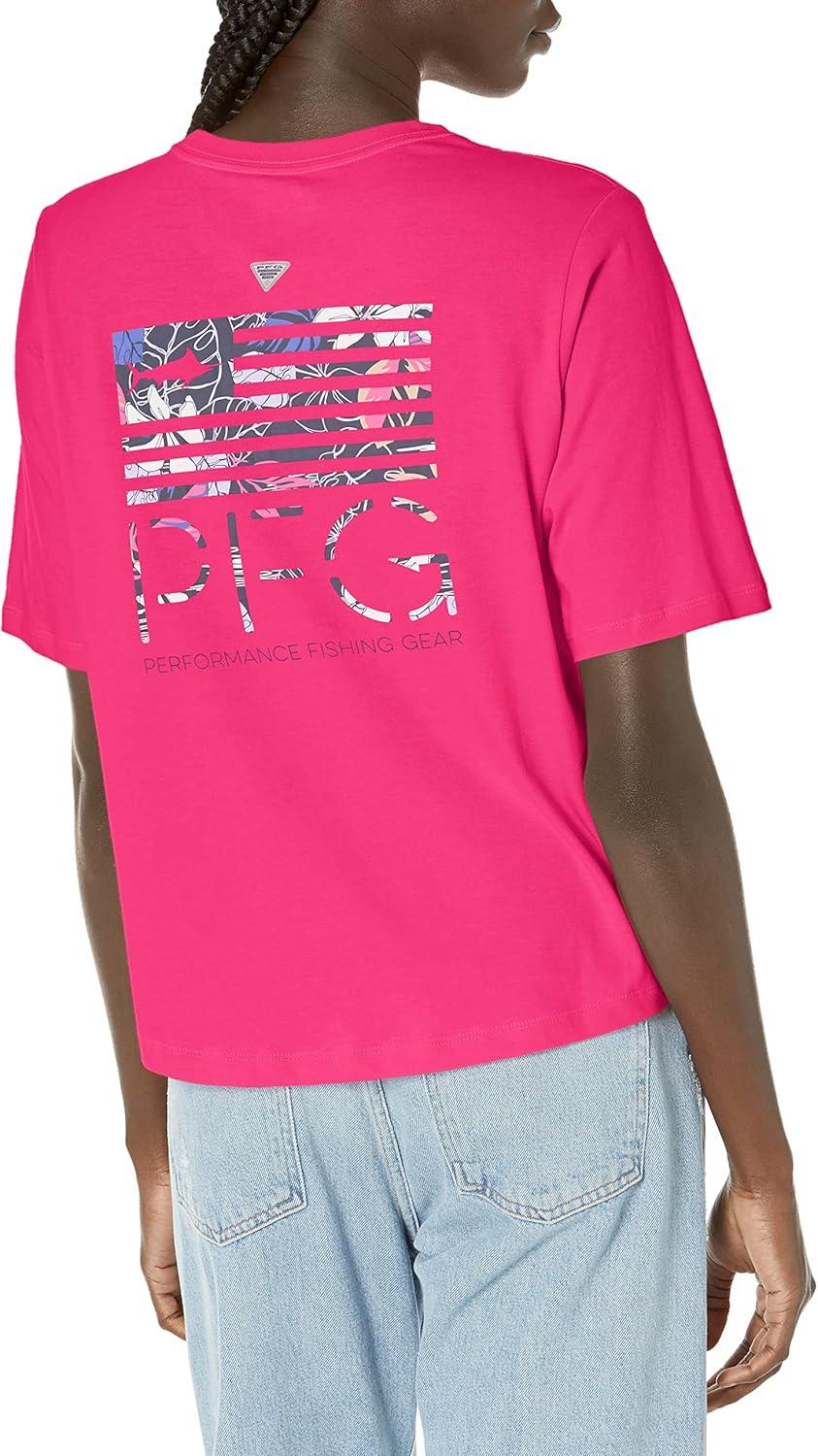 imageColumbia Womens North Cascades Relaxed TeeUltra PinkFish Star Marlin Graphic