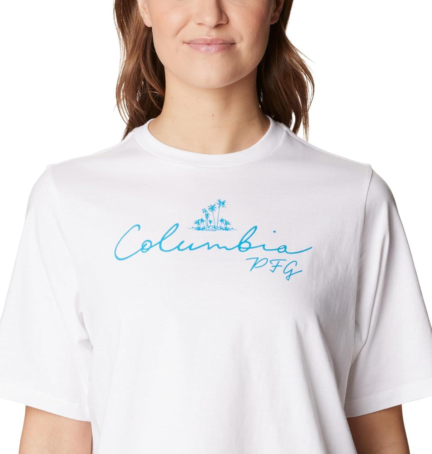 imageColumbia Womens North Cascades Relaxed TeeWhite Pool Pfg Script Isle