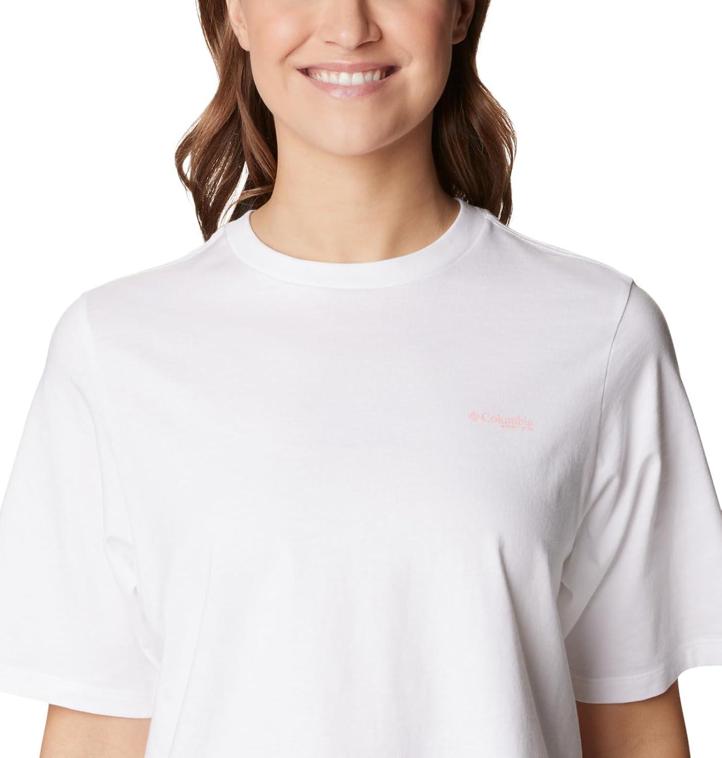 imageColumbia Womens North Cascades Relaxed TeeWhite Sorbet Pfg Triangle