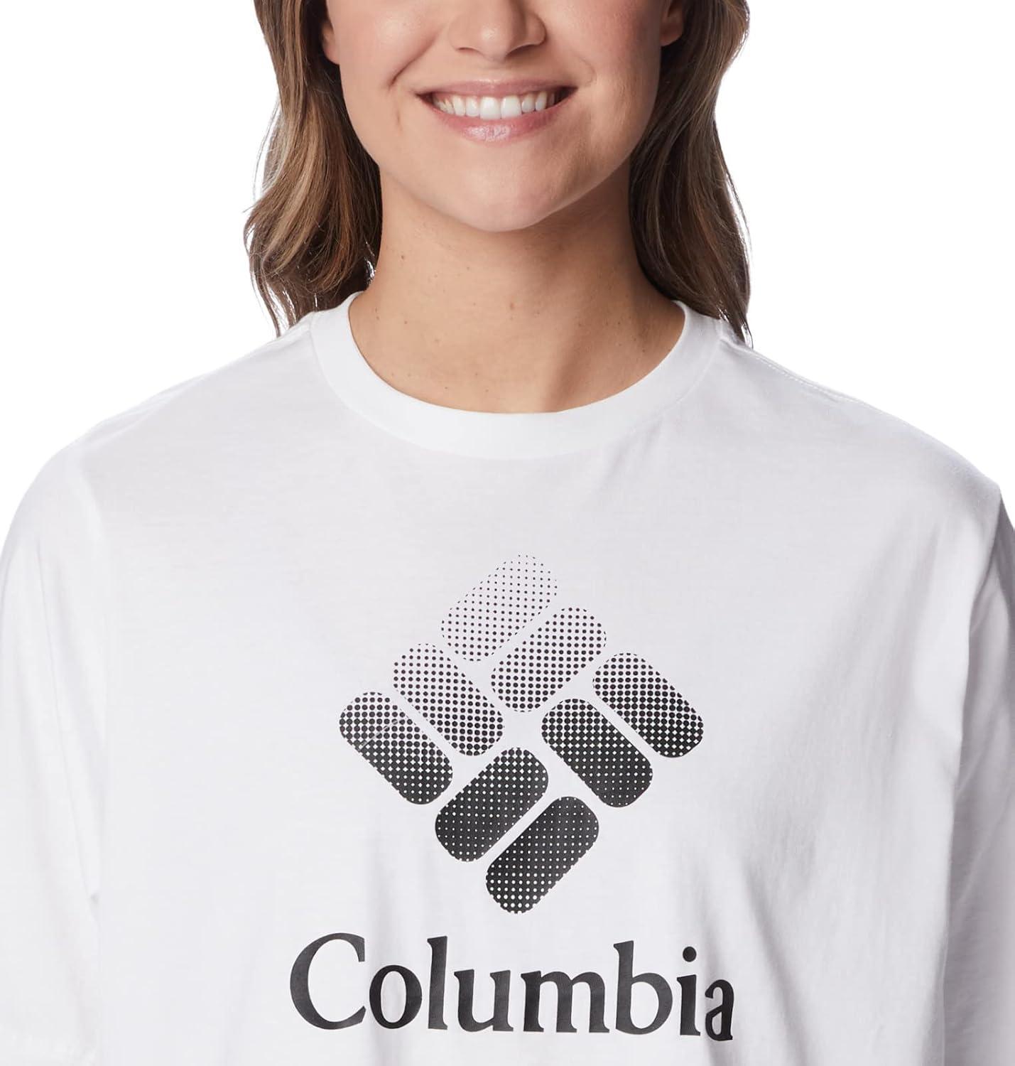 imageColumbia Womens North Cascades Relaxed TeeWhiteCsc Stacked Gradient Graphic
