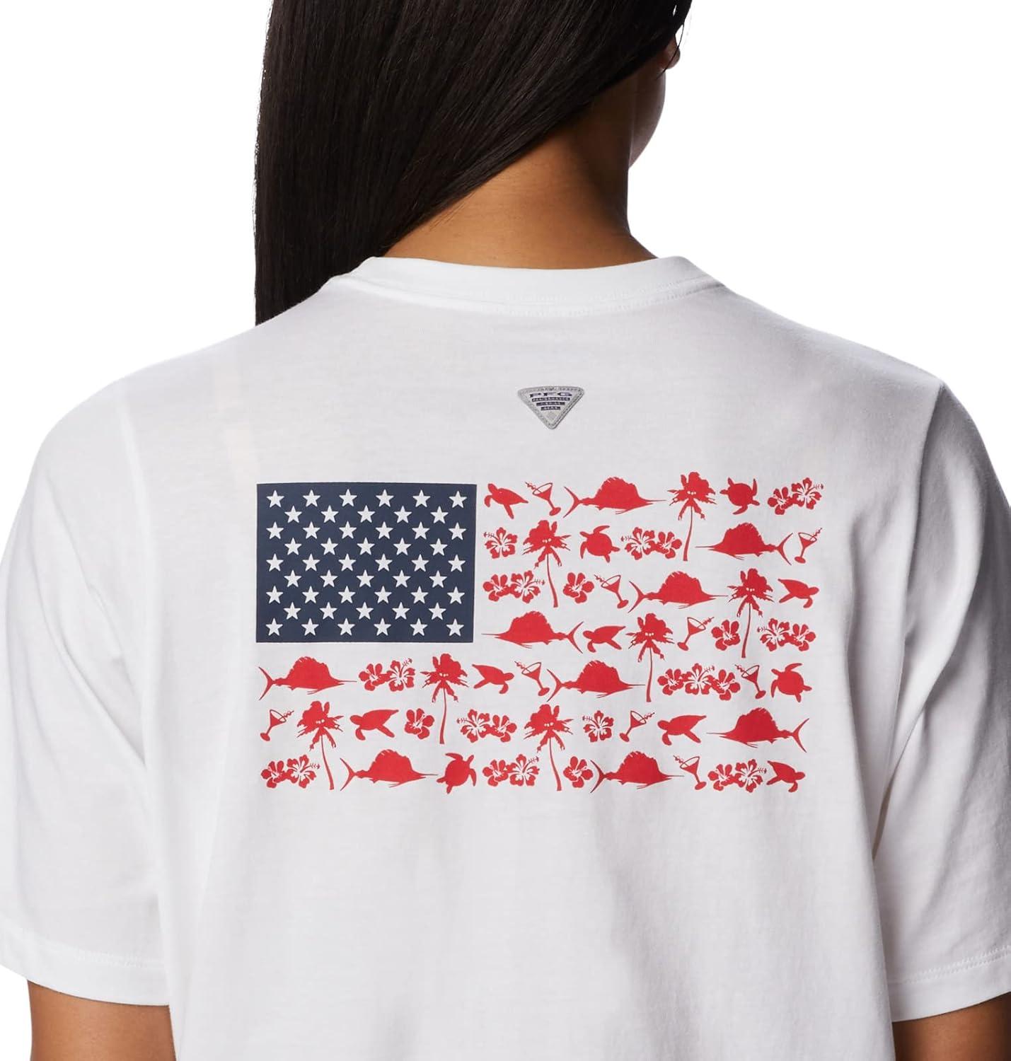 imageColumbia Womens North Cascades Relaxed TeeWhiteFish Friends Flag Graphic