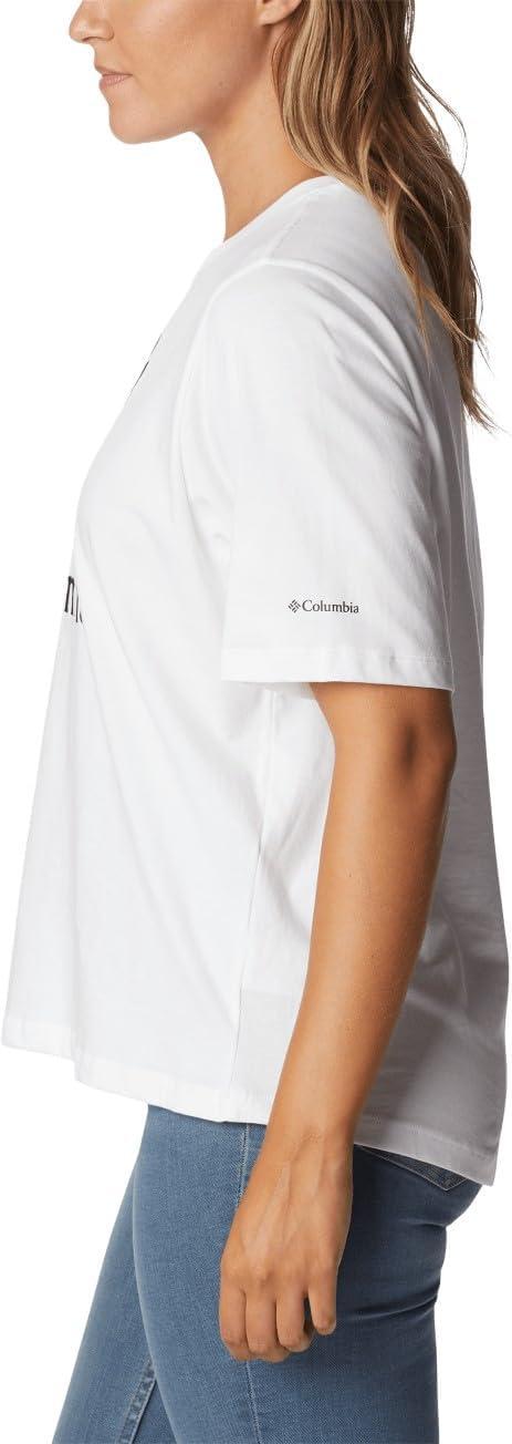 imageColumbia Womens North Cascades Relaxed TeeWhiteFramed Halftone Logo Graphic