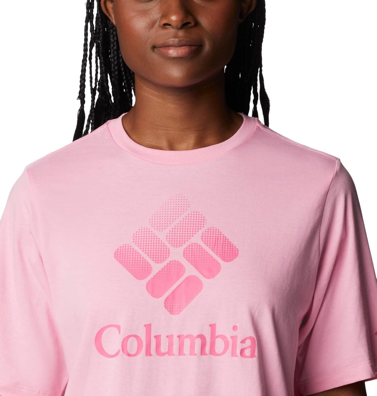 imageColumbia Womens North Cascades Relaxed TeeWild RoseCsc Stacked Gradient Graphic
