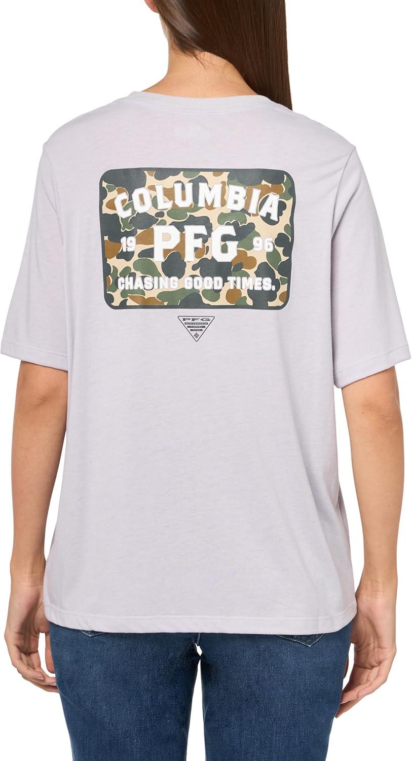 imageColumbia Womens PFG Uncharted Graphic TeeLavender PearlPfg W Branded Delta