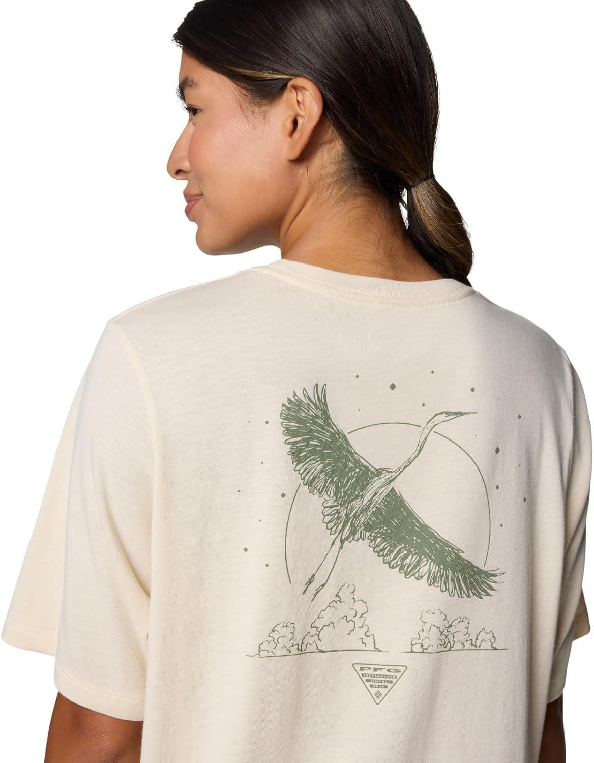 imageColumbia Womens PFG Uncharted Graphic TeeLemon WashPfg W Storm Bird