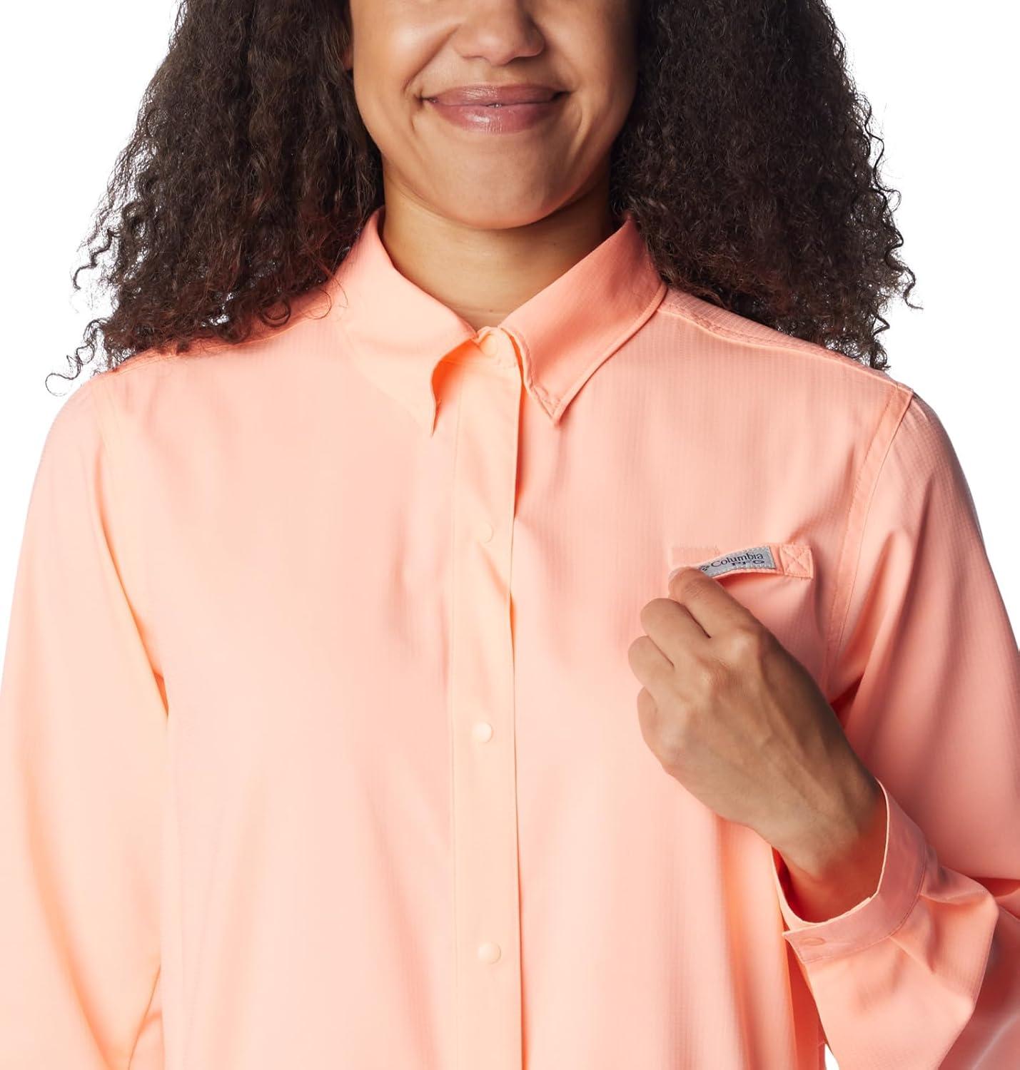 imageColumbia Womens Tamiami Long Sleeve TunicTiki Pink