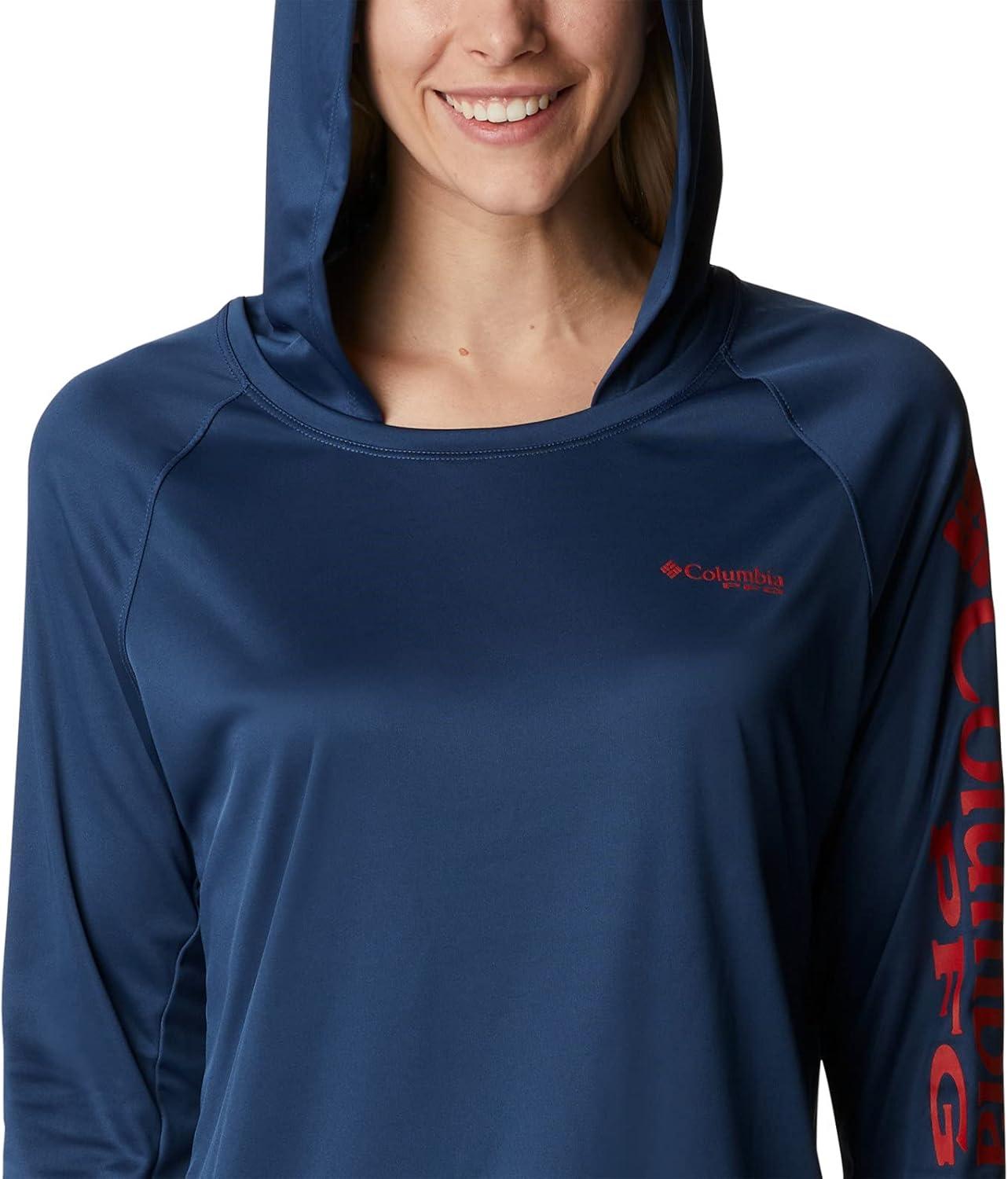 imageColumbia Womens Tidal Tee HoodieCarbonRed Spark Logo