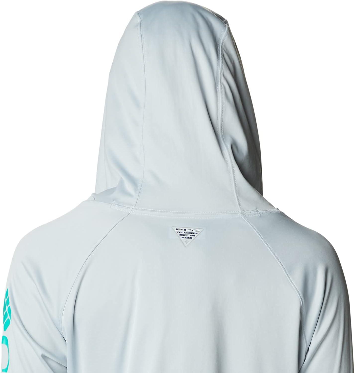 imageColumbia Womens Tidal Tee HoodieCirrus GreyElectric Turquoise Logo