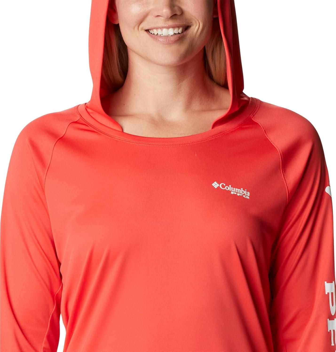 imageColumbia Womens Tidal Tee HoodieRed HibiscusWhite Logo