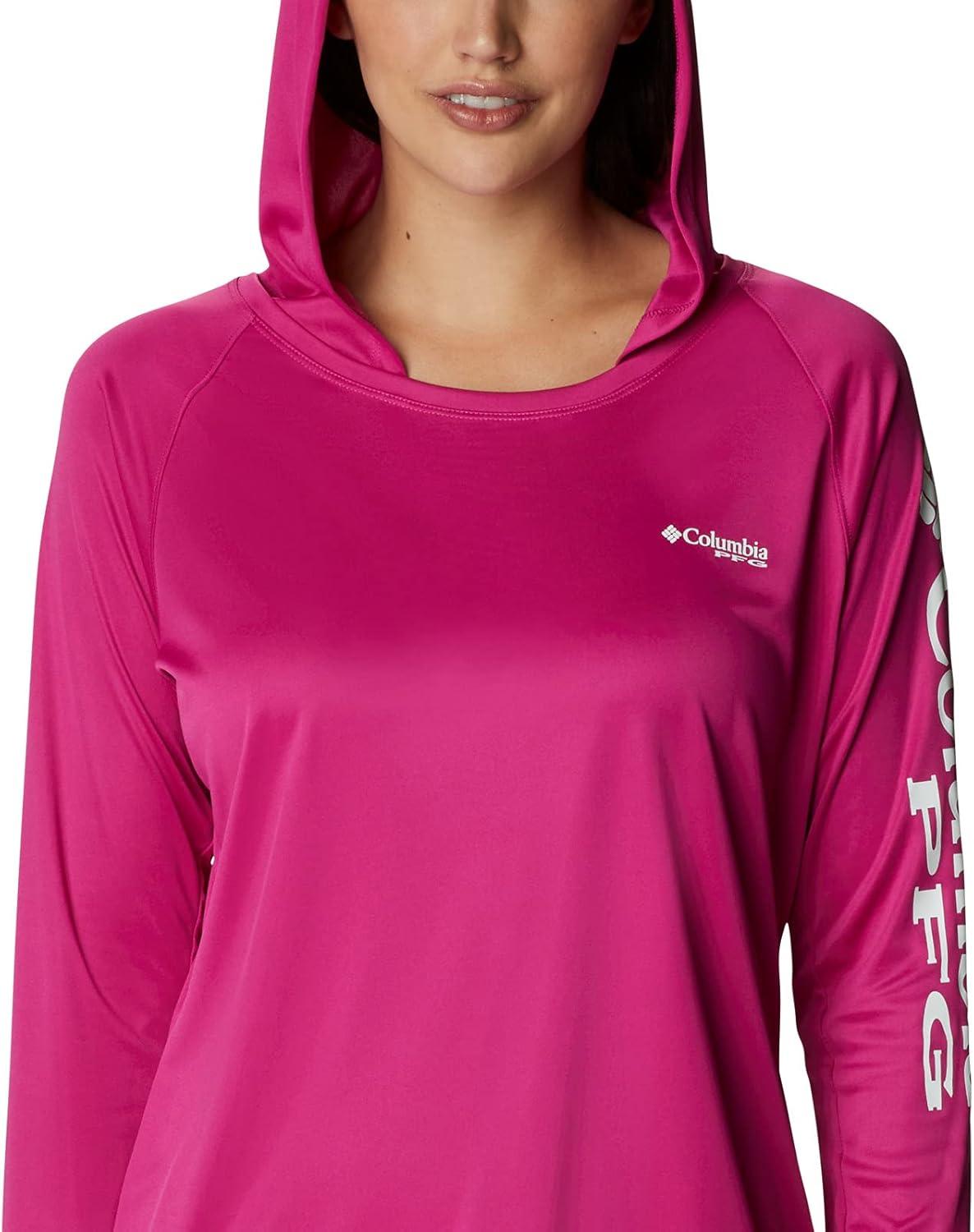 imageColumbia Womens Tidal Tee HoodieWild FuchsiaWhite Logo