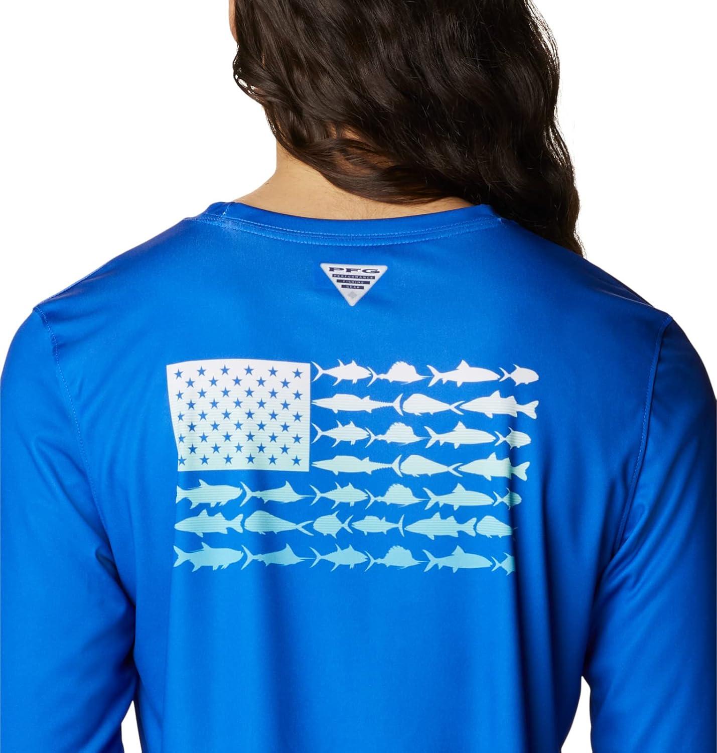 imageColumbia Womens Tidal Tee PFG Fish Flag LsTidal Tee PFG Fish Flag Long SleeveBlue MacawGulf Stream Gradient
