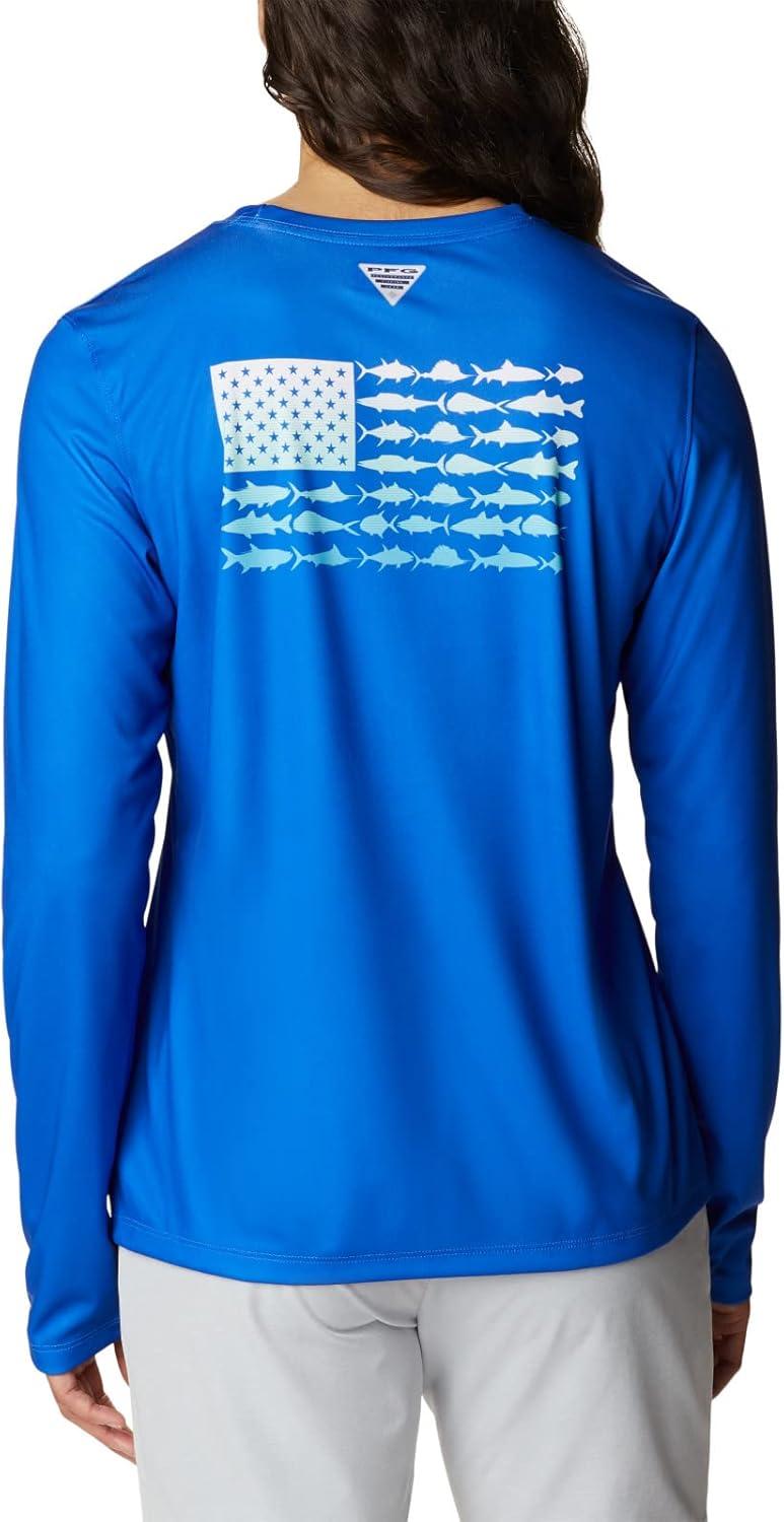 imageColumbia Womens Tidal Tee PFG Fish Flag LsTidal Tee PFG Fish Flag Long SleeveBlue MacawGulf Stream Gradient