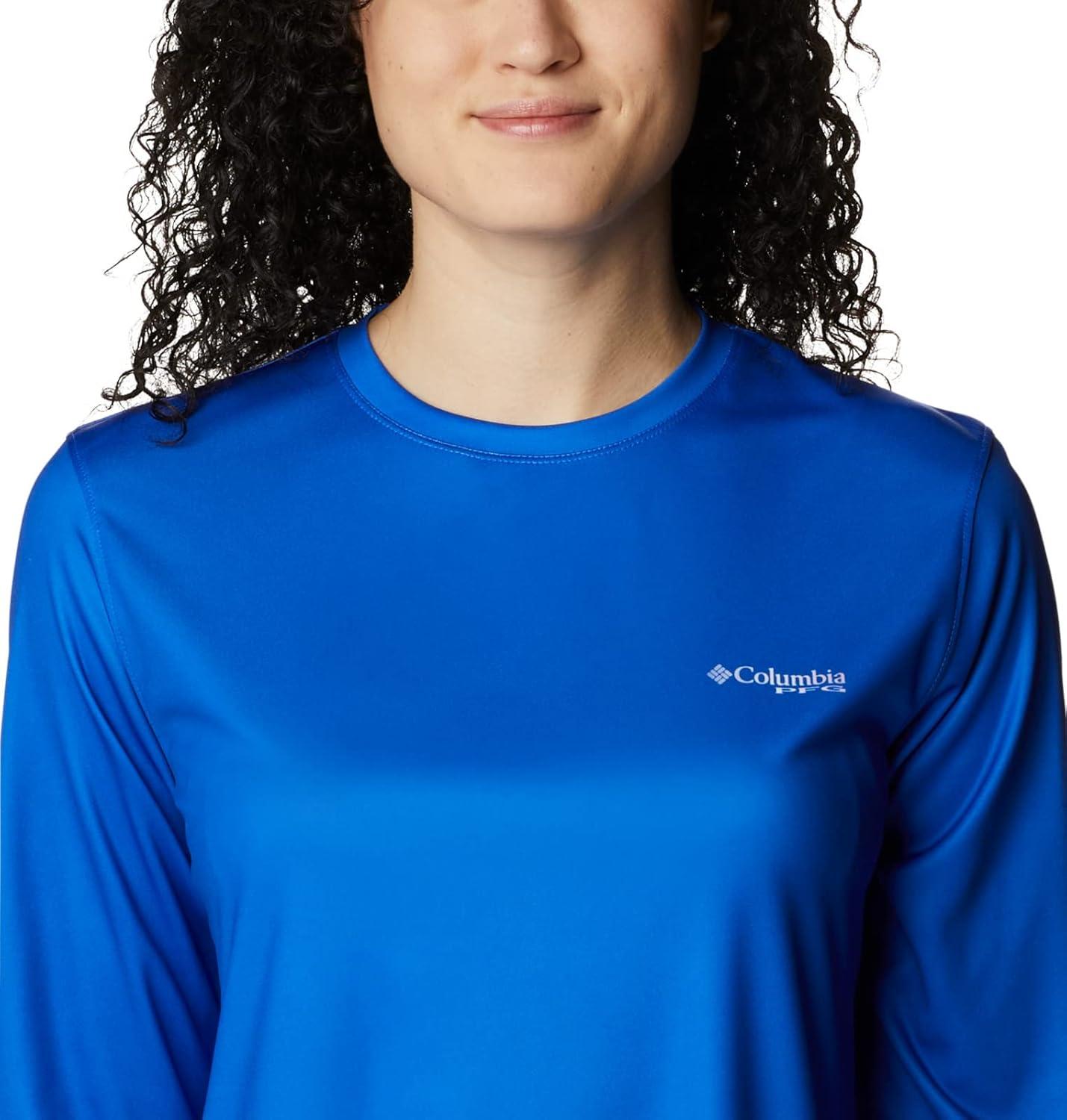 imageColumbia Womens Tidal Tee PFG Fish Flag LsTidal Tee PFG Fish Flag Long SleeveBlue MacawWhite Gradient
