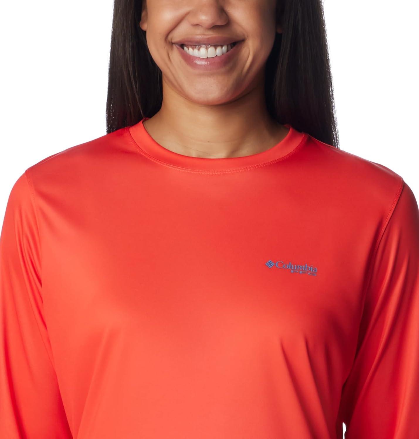 imageColumbia Womens Tidal Tee PFG Fish Flag LsTidal Tee PFG Fish Flag Long SleeveBright PoppyFish and Friends Flag