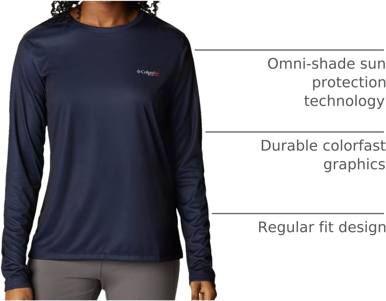 imageColumbia Womens Tidal Tee PFG Fish Flag LsTidal Tee PFG Fish Flag Long SleeveCollegiate NavyFish Flag Ombre