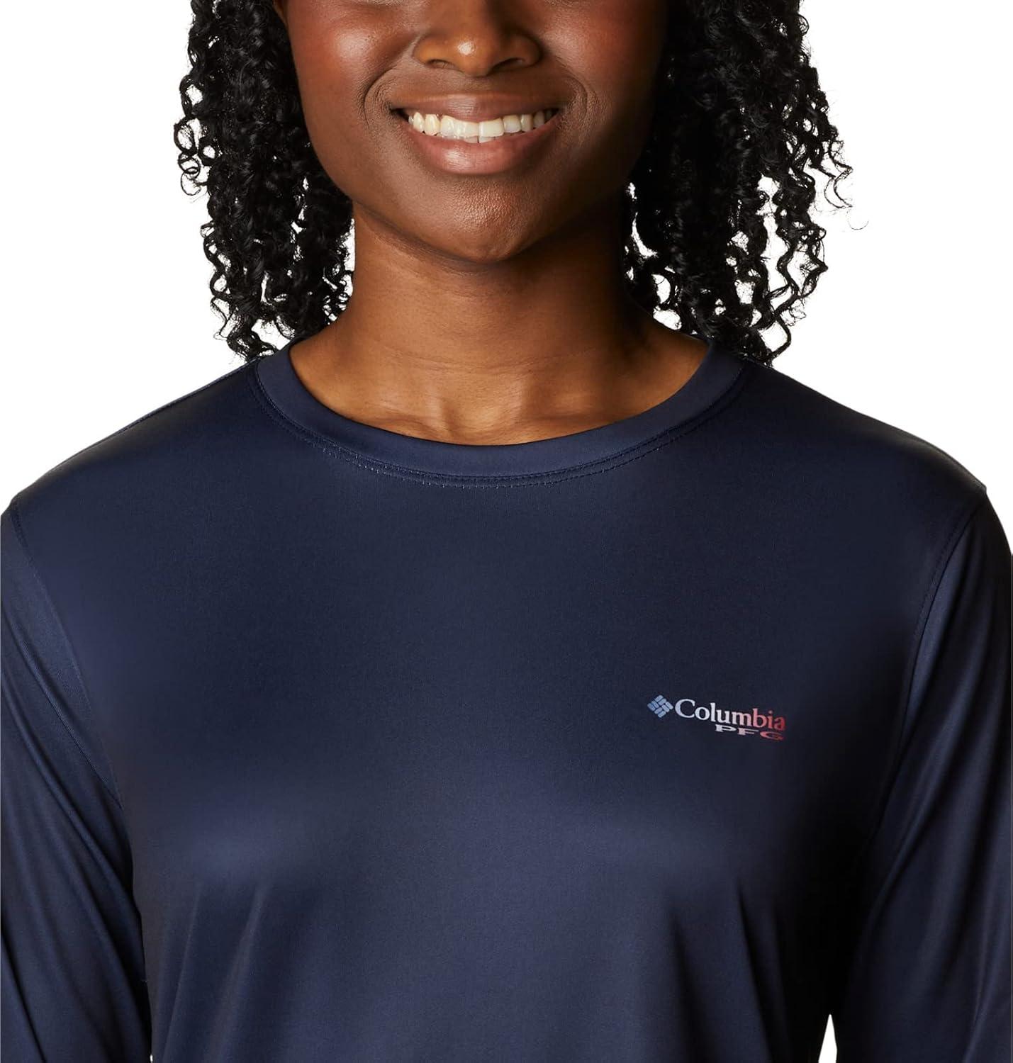 imageColumbia Womens Tidal Tee PFG Fish Flag LsTidal Tee PFG Fish Flag Long SleeveCollegiate NavyFish Flag Ombre
