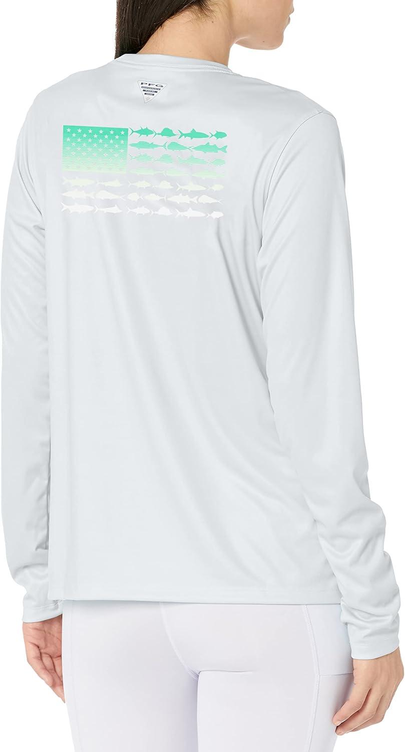 imageColumbia Womens Tidal Tee PFG Fish Flag LsTidal Tee PFG Fish Flag Long SleeveCool GreyFish Flag Ombre