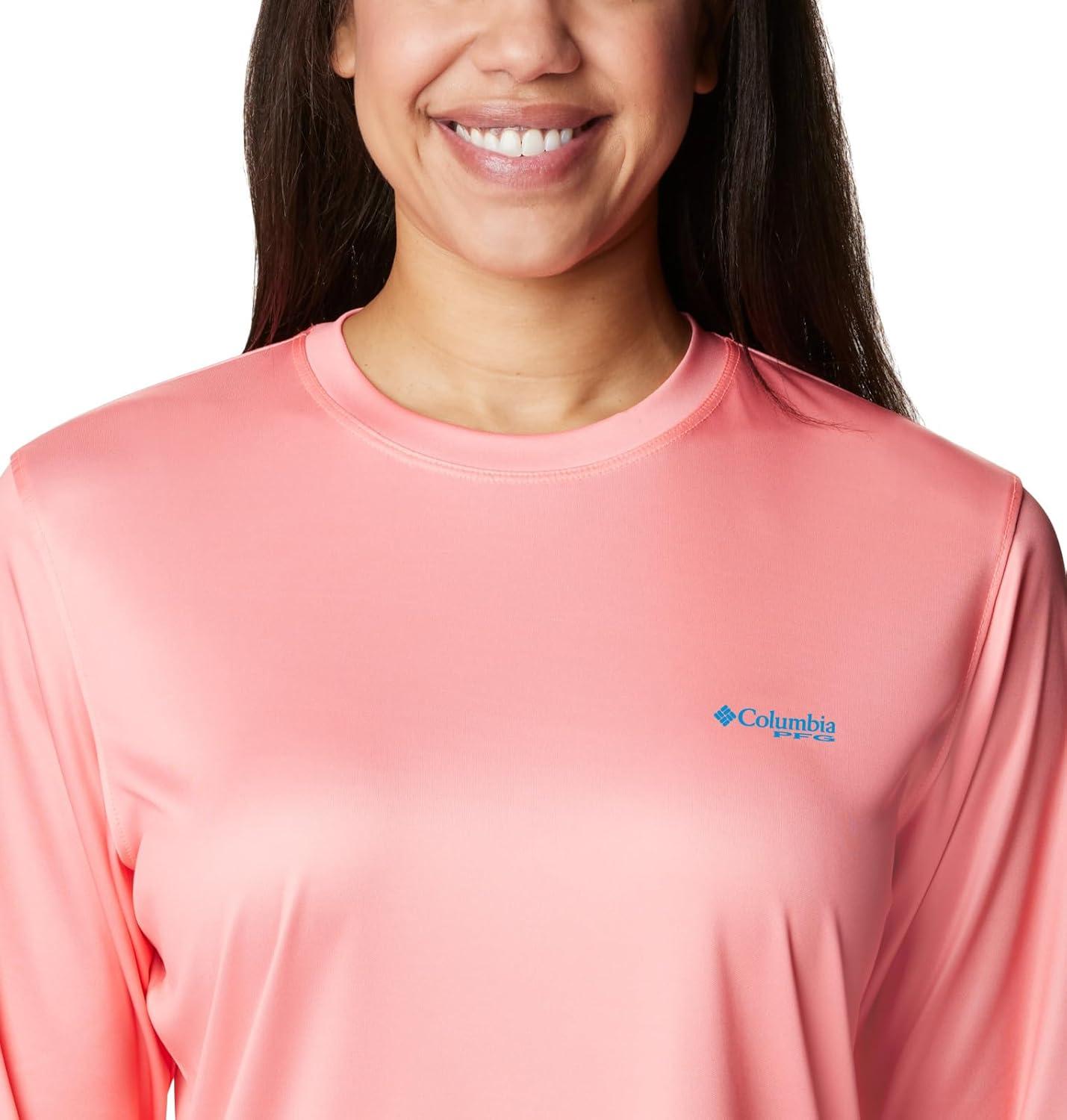 imageColumbia Womens Tidal Tee PFG Fish Flag LsTidal Tee PFG Fish Flag Long SleeveCoral GlowFish and Friends Ombre