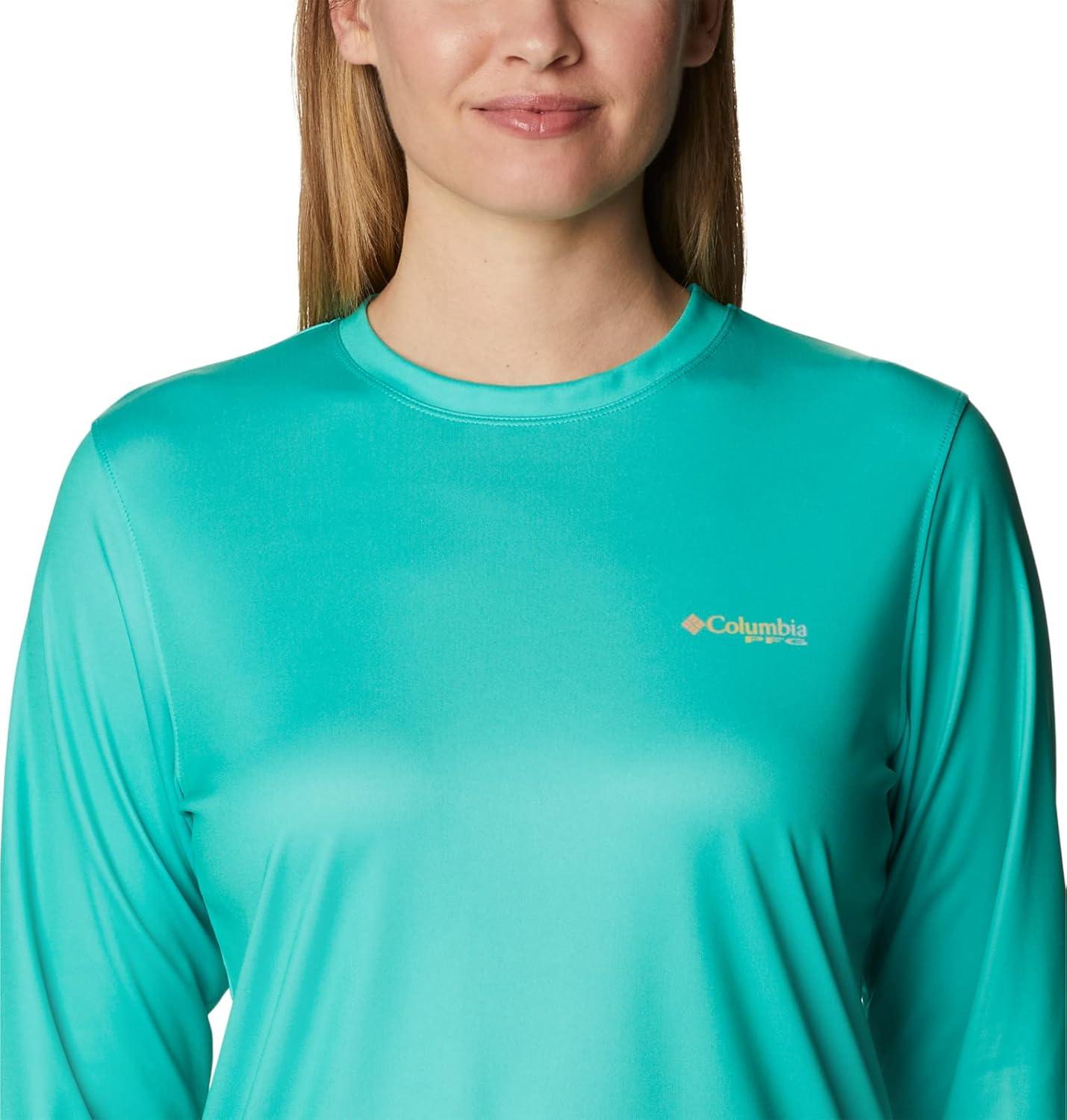 imageColumbia Womens Tidal Tee PFG Fish Flag LsTidal Tee PFG Fish Flag Long SleeveElectric TurquoiseSun Glow Gradient