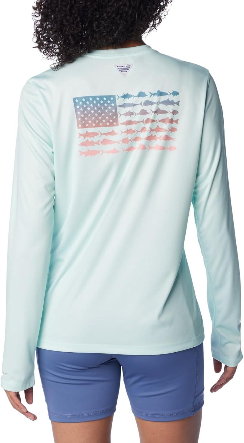 imageColumbia Womens Tidal Tee PFG Fish Flag LsTidal Tee PFG Fish Flag Long SleeveIcy MornFish Flag Ombre
