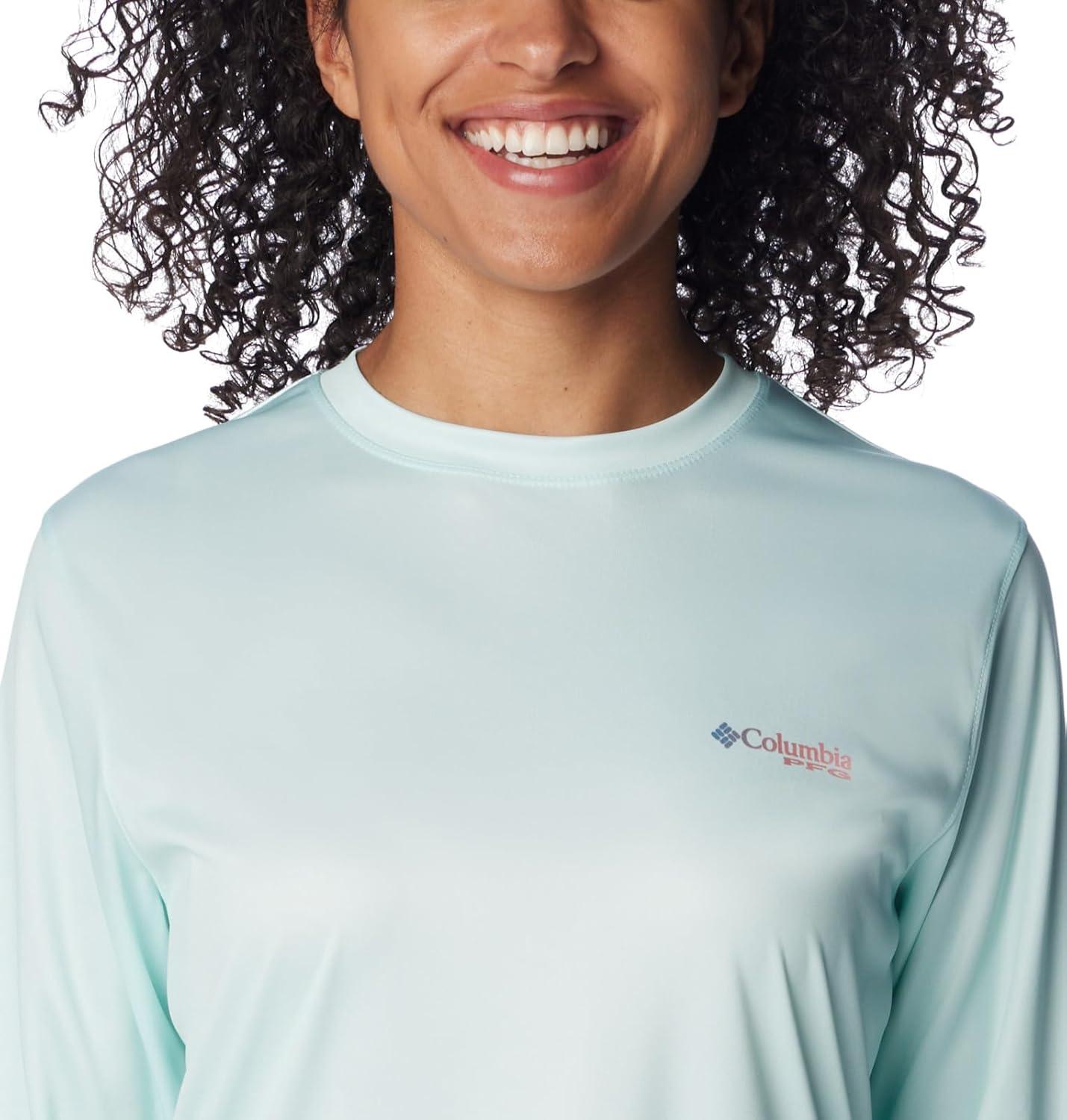 imageColumbia Womens Tidal Tee PFG Fish Flag LsTidal Tee PFG Fish Flag Long SleeveIcy MornFish Flag Ombre