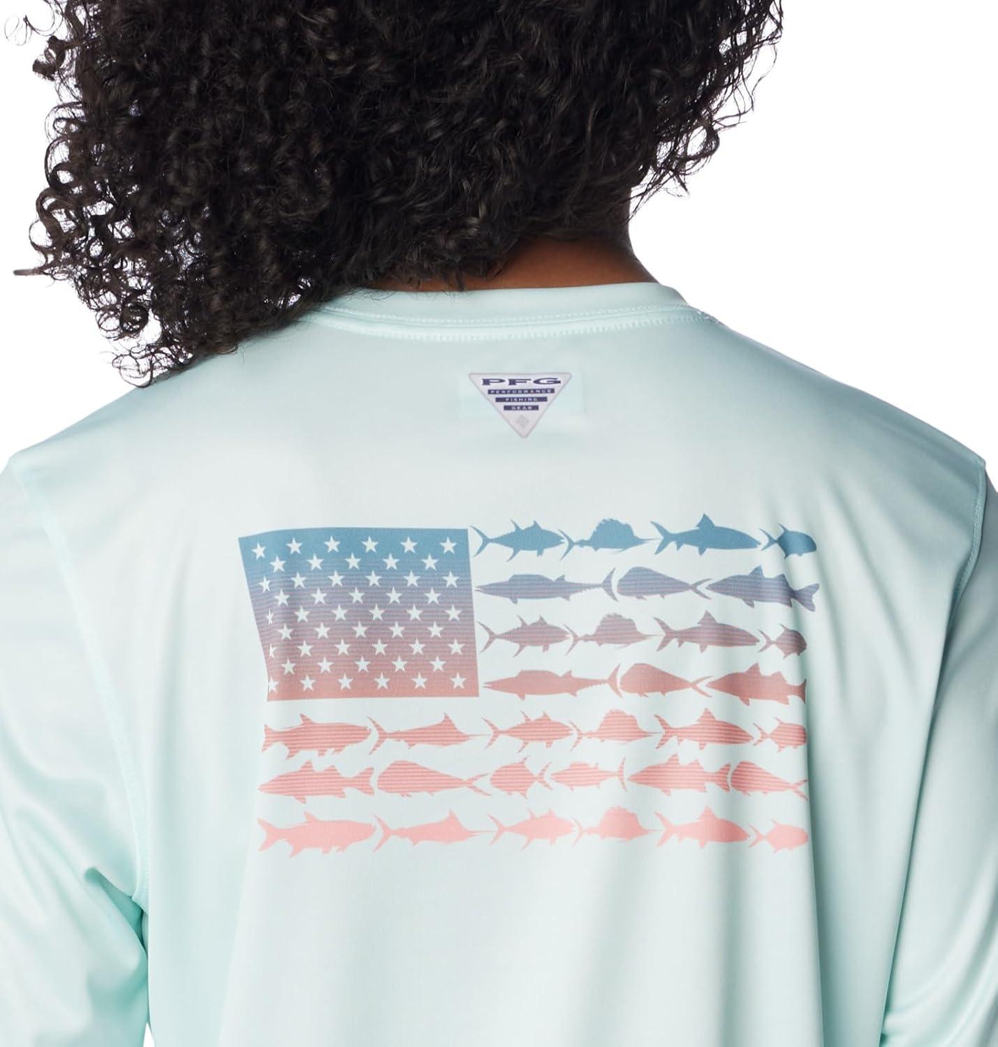 imageColumbia Womens Tidal Tee PFG Fish Flag LsTidal Tee PFG Fish Flag Long SleeveIcy MornFish Flag Ombre