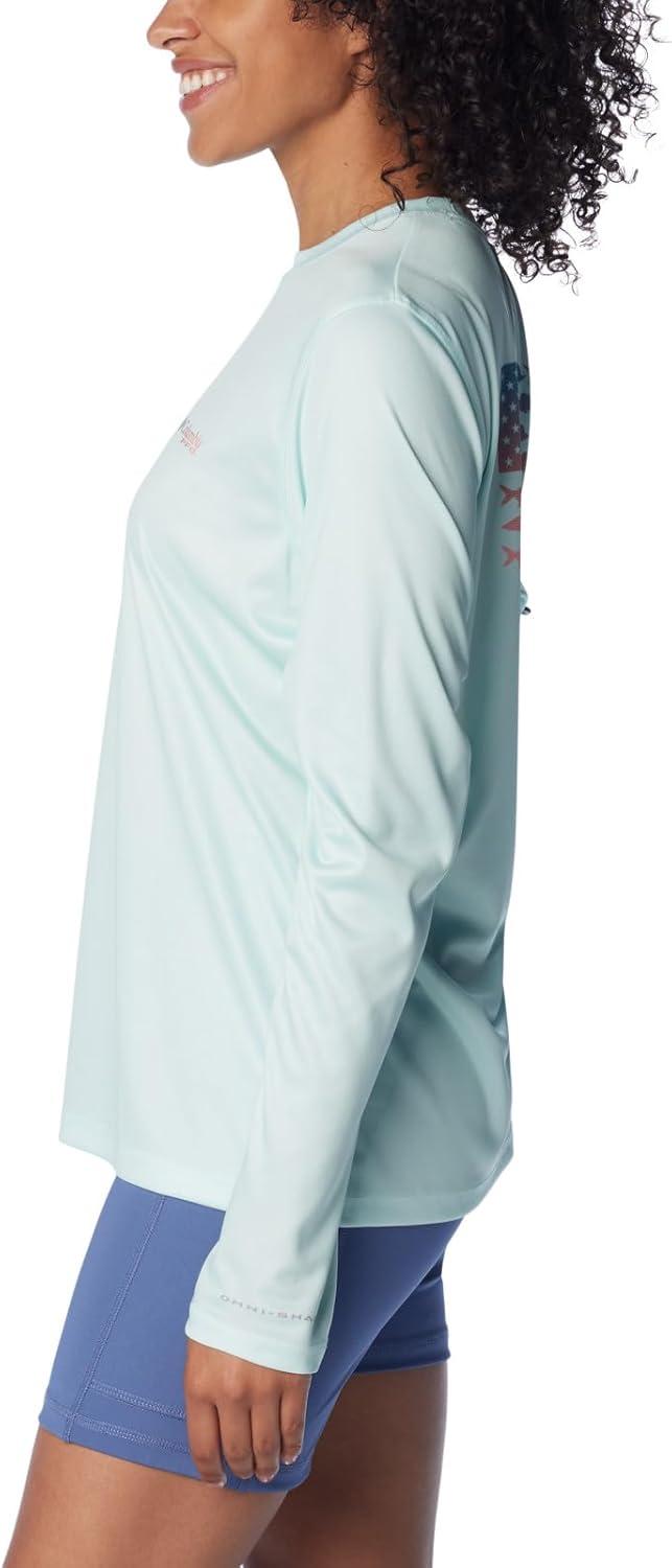 imageColumbia Womens Tidal Tee PFG Fish Flag LsTidal Tee PFG Fish Flag Long SleeveIcy MornFish Flag Ombre