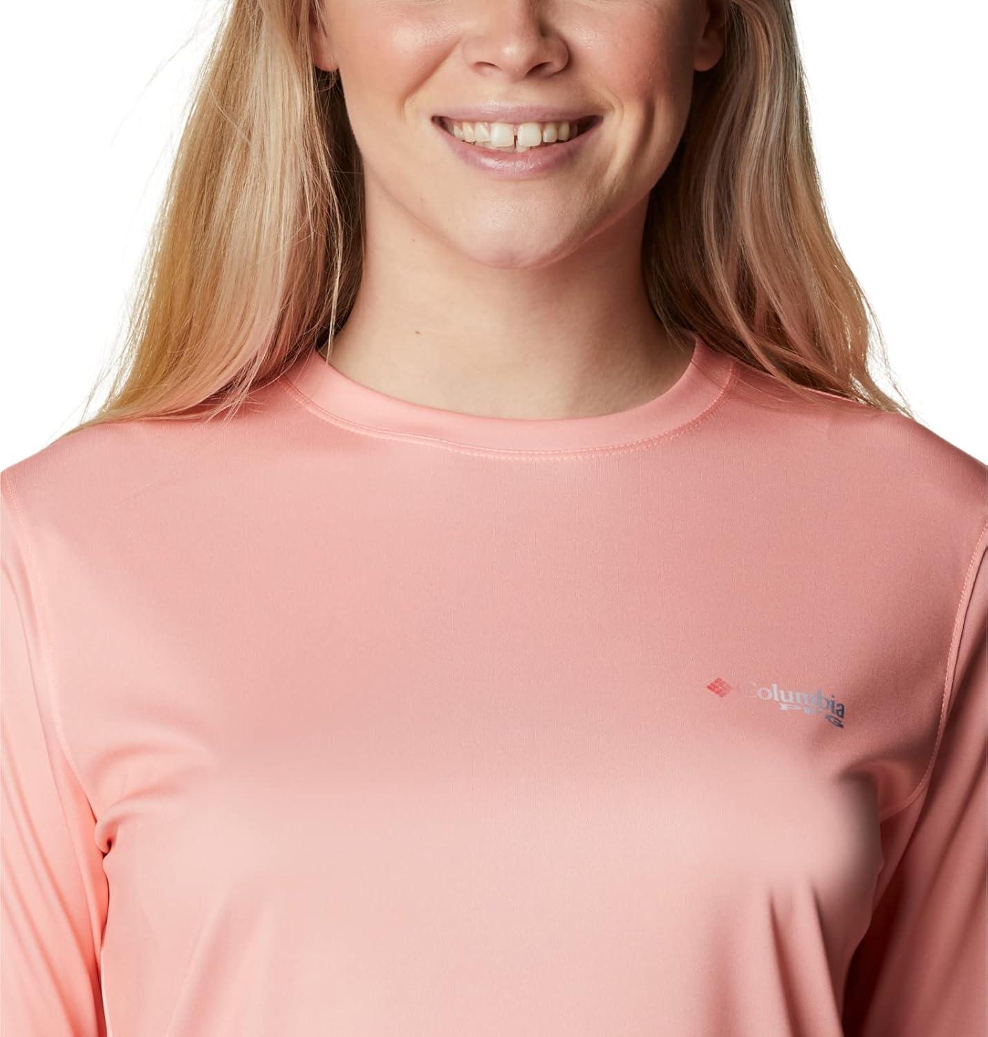 imageColumbia Womens Tidal Tee PFG Fish Flag LsTidal Tee PFG Fish Flag Long SleeveTiki PinkNeon Sunrise Gradient