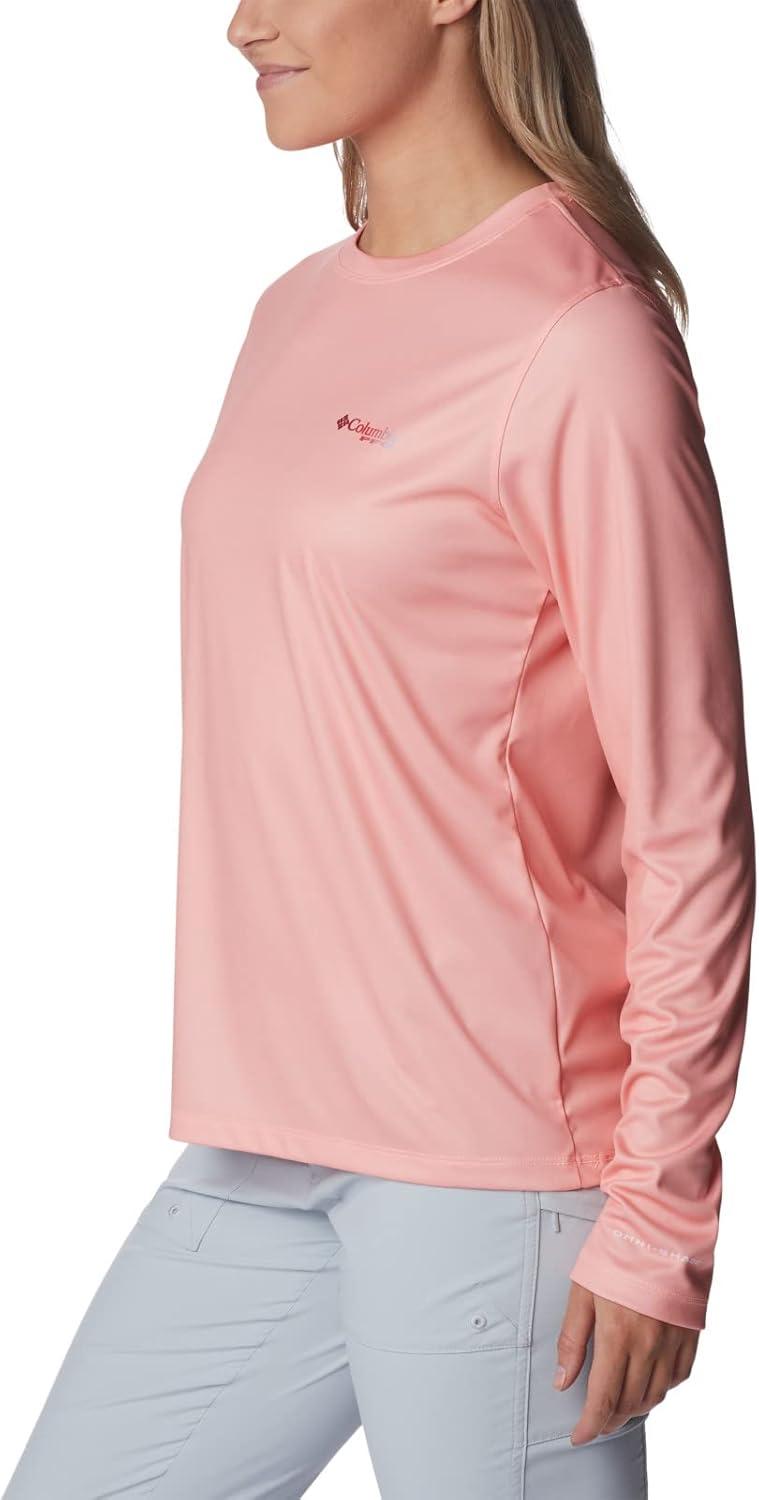 imageColumbia Womens Tidal Tee PFG Fish Flag LsTidal Tee PFG Fish Flag Long SleeveTiki PinkRed Hibiscus Gradient