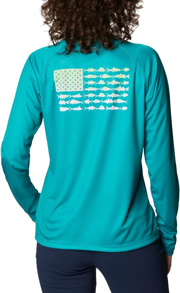 imageColumbia Womens Tidal Tee PFG Fish Flag LsTidal Tee PFG Fish Flag Long SleeveTropic WaterLime Glow Gradient
