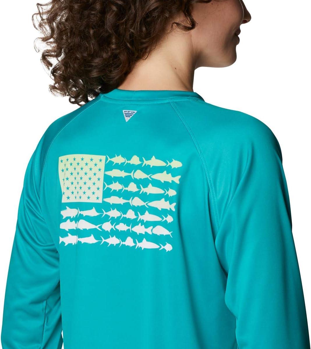 imageColumbia Womens Tidal Tee PFG Fish Flag LsTidal Tee PFG Fish Flag Long SleeveTropic WaterLime Glow Gradient