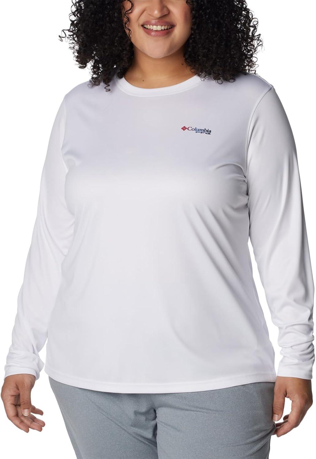 imageColumbia Womens Tidal Tee PFG Fish Flag LsTidal Tee PFG Fish Flag Long SleeveWhiteFish Flag Ombre