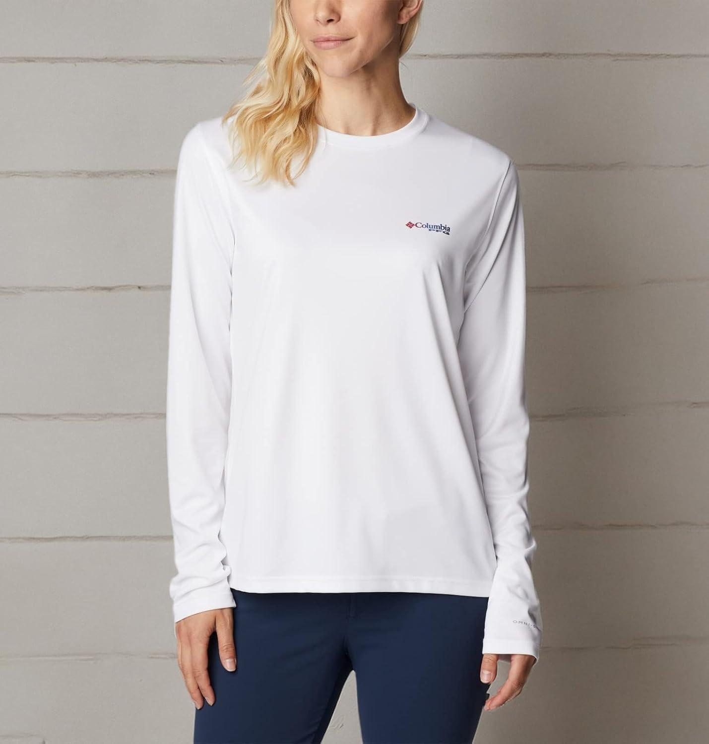imageColumbia Womens Tidal Tee PFG Fish Flag LsTidal Tee PFG Fish Flag Long SleeveWhiteFish Flag Ombre