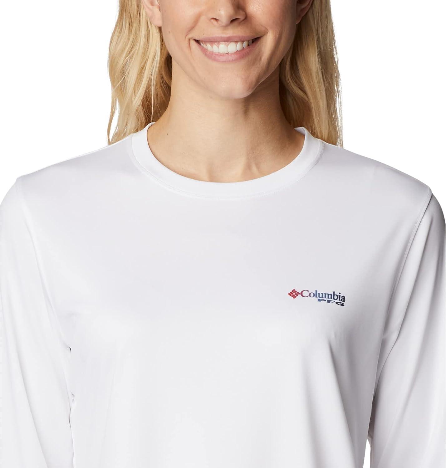 imageColumbia Womens Tidal Tee PFG Fish Flag LsTidal Tee PFG Fish Flag Long SleeveWhiteFish Flag Ombre