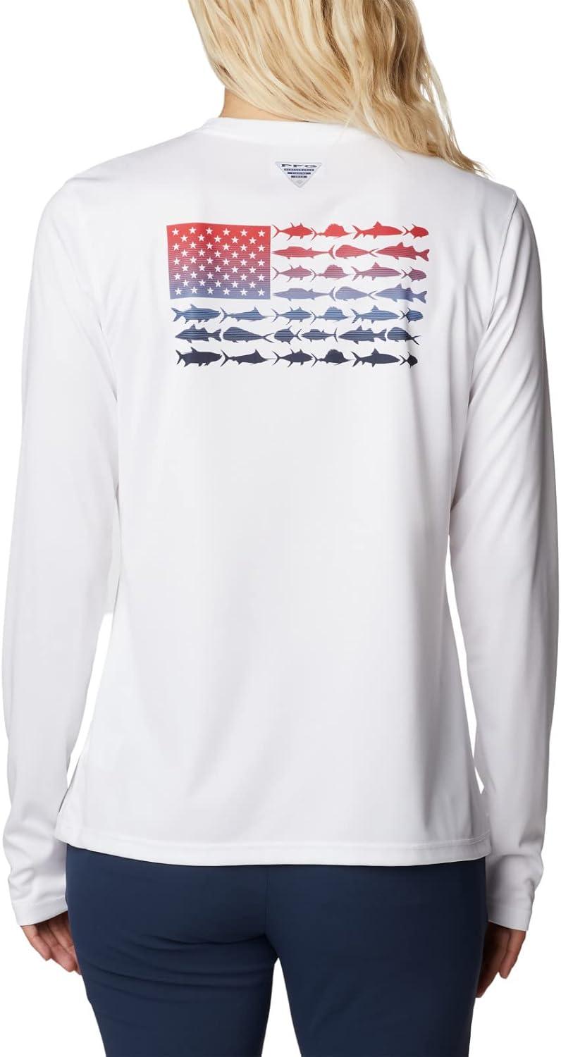 imageColumbia Womens Tidal Tee PFG Fish Flag LsTidal Tee PFG Fish Flag Long SleeveWhiteFish Flag Ombre