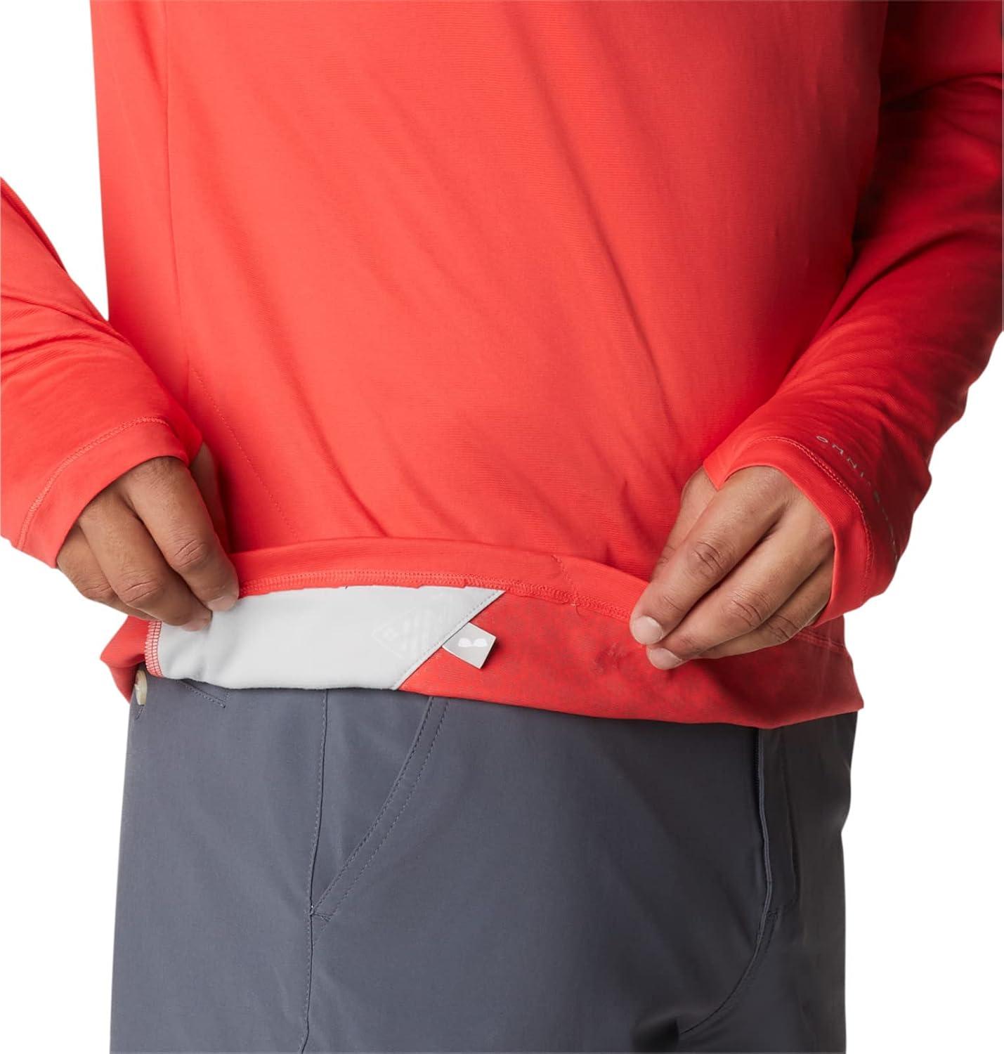 imageColumbia mens Pfg Zero Rules Long Sleeve ShirtRed Hibiscus