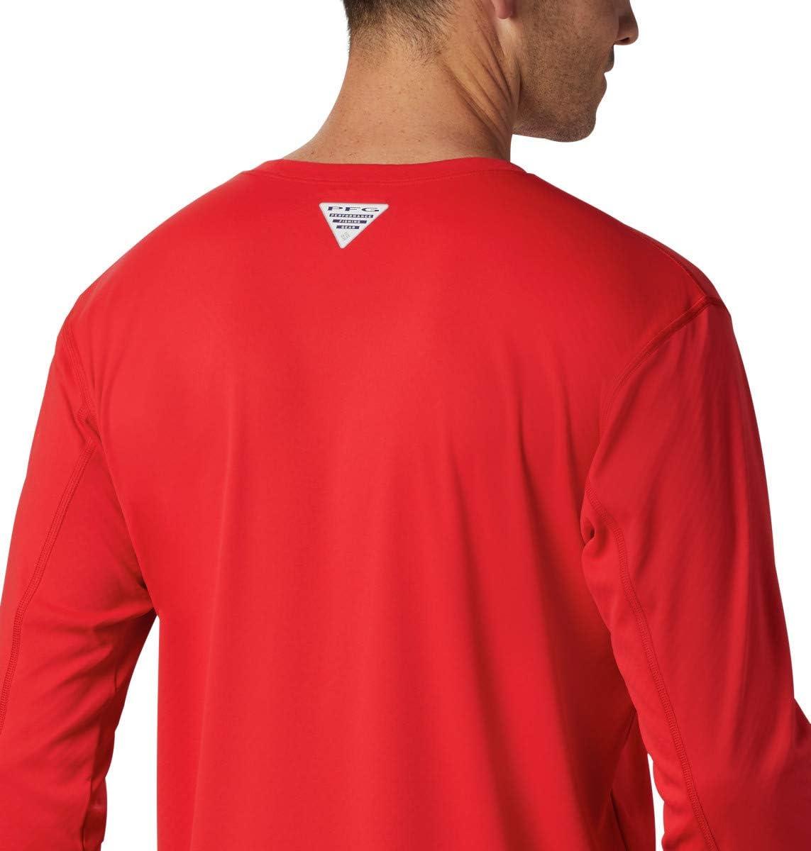 imageColumbia mens Pfg Zero Rules Long Sleeve ShirtRed Spark